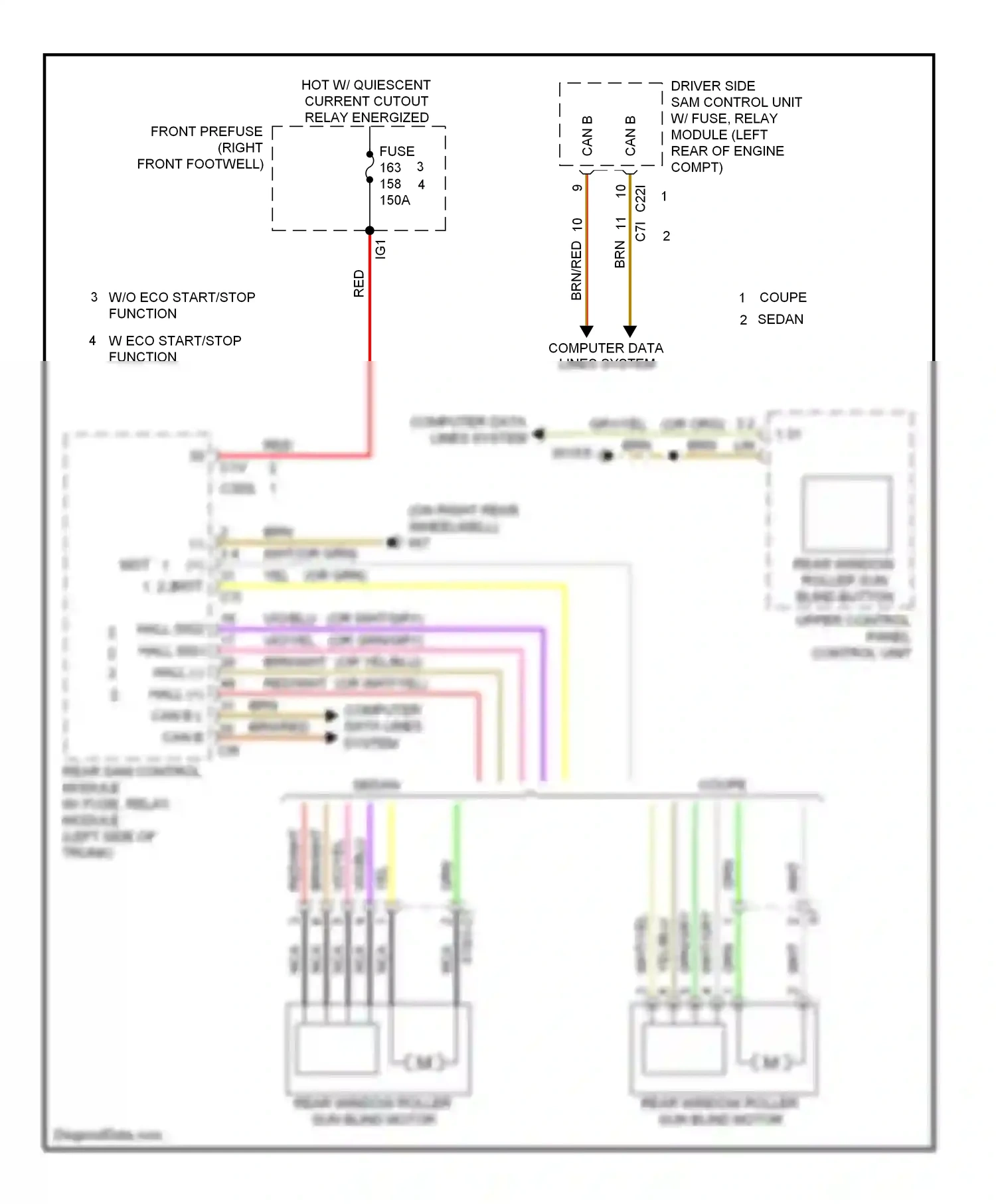 Wiring diagram w/o eco start/stop function for Mercedes-Benz E-class W212/S212/C207/A207 (2009-2013) (2 of 2)
