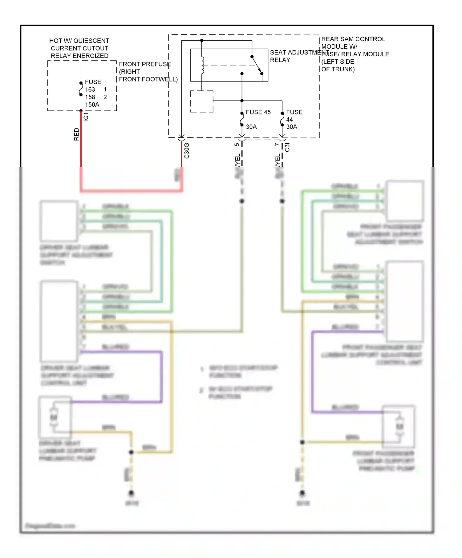 Wiring diagram w/o eco start/stop function for Mercedes-Benz E-class W212/S212/C207/A207 (2009-2013) (1 of 2)