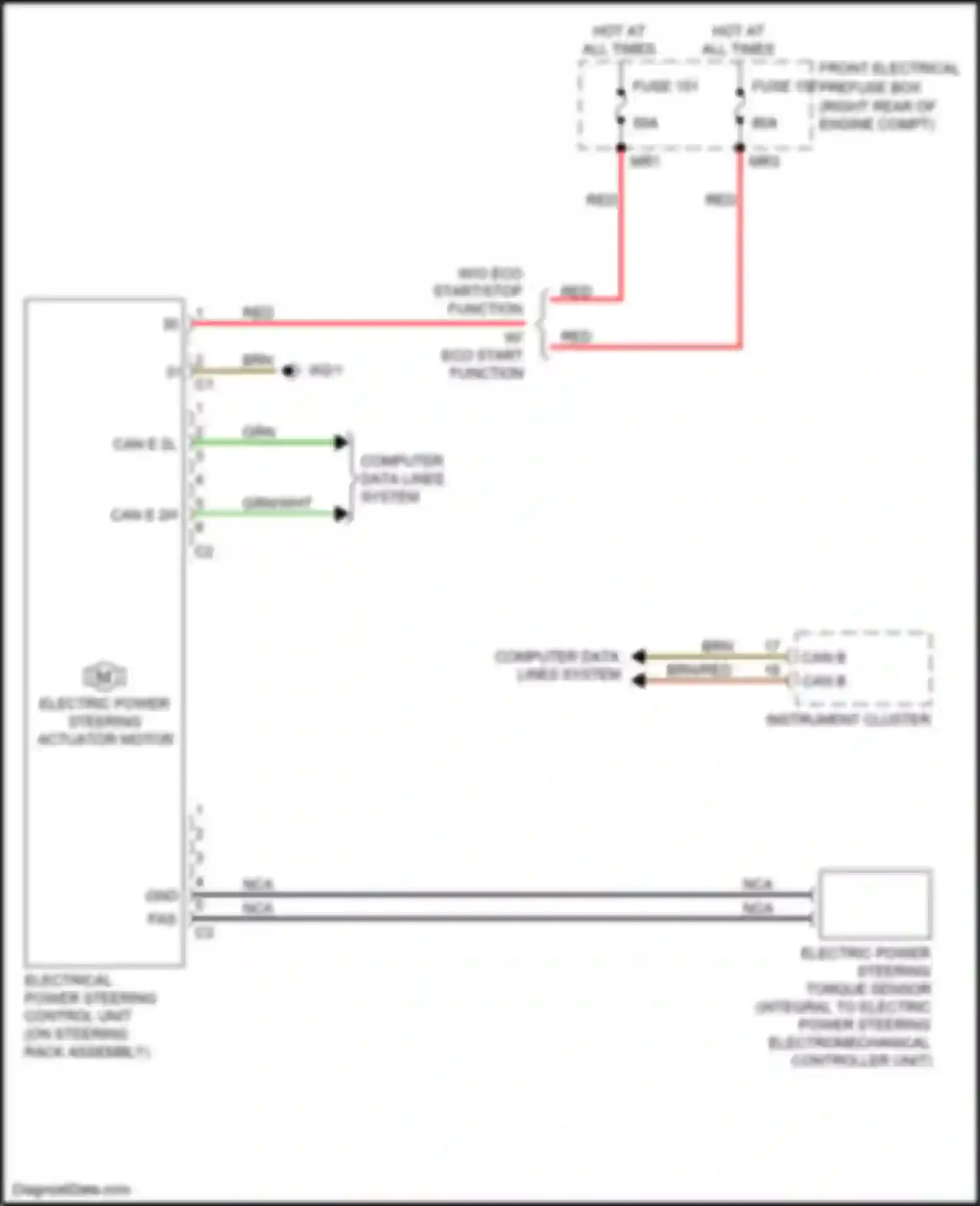 E-class Mercedes-Benz W212/S212/C207/A207 facelift (2013-2016): Electronic power steering circuit