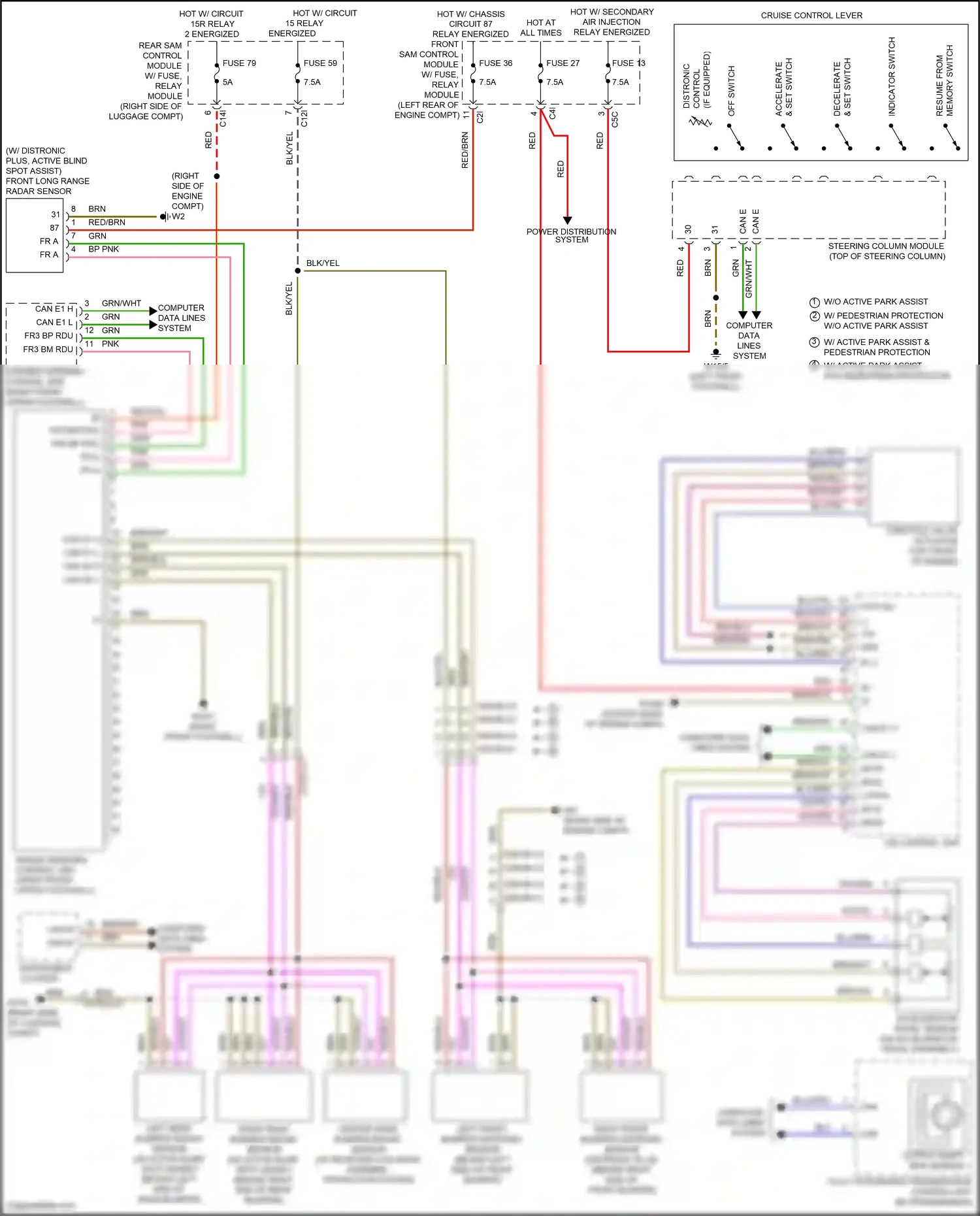 Wiring diagram accelerate, set switch for Mercedes-Benz E-class W212/S212/C207/A207 facelift (2013-2016) (1 of 8)