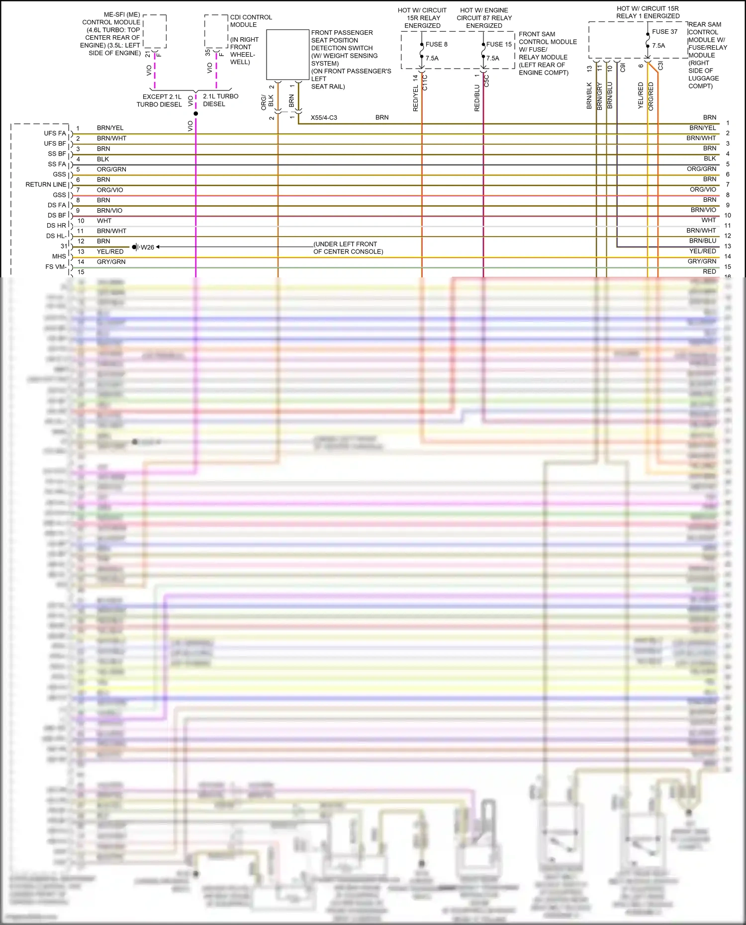Wiring diagram cdi control module for Mercedes-Benz E-class W212/S212/C207/A207 facelift (2013-2016) (1 of 4)