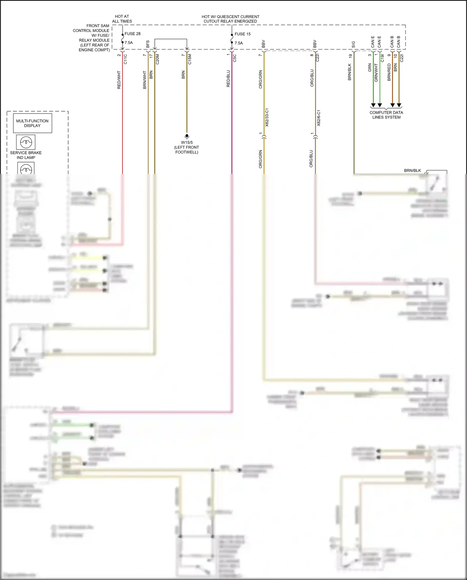 Wiring diagram computer data lines system for Mercedes-Benz E-class W212/S212/C207/A207 facelift (2013-2016) (78 of 443)