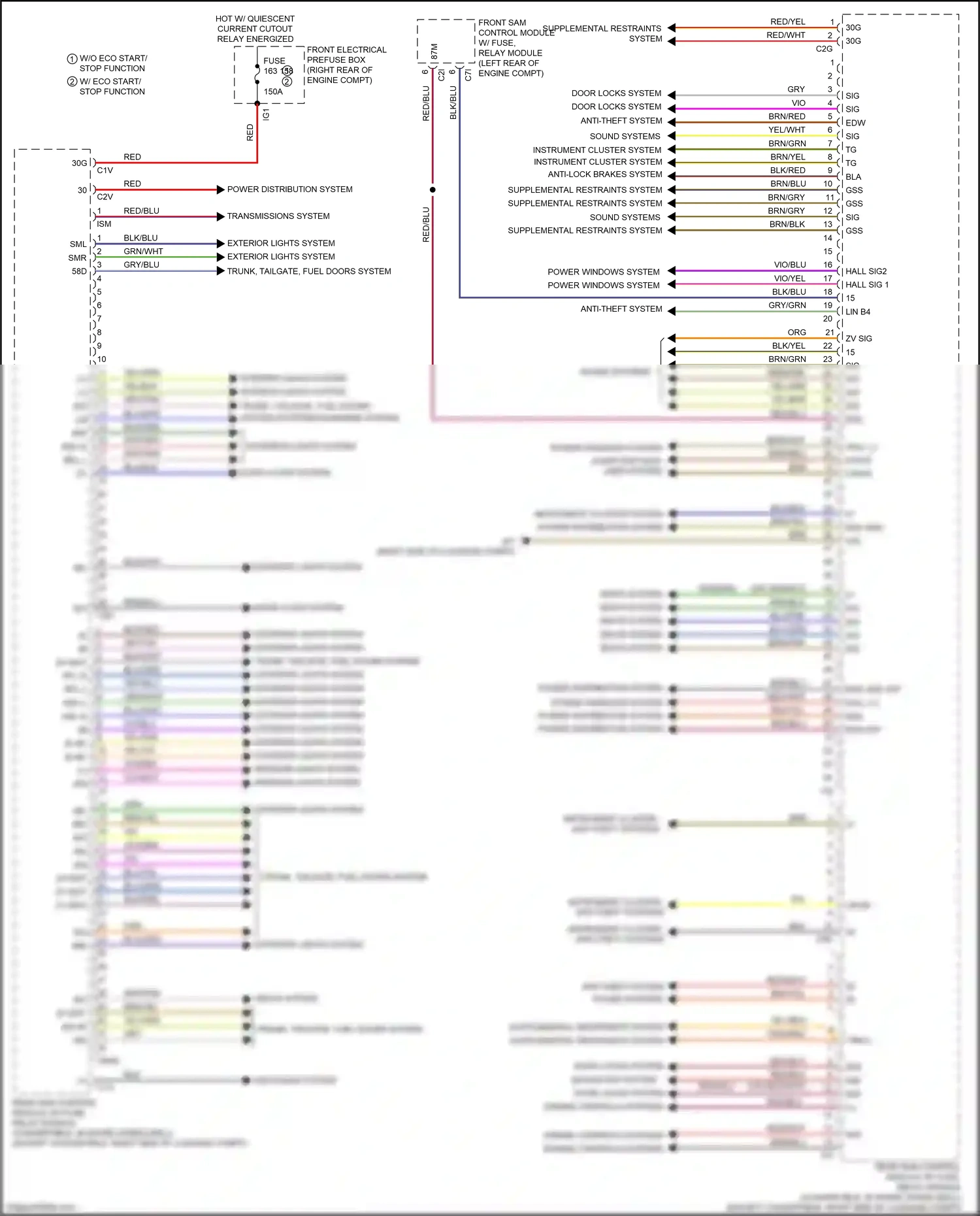Wiring diagram door locks system engine controls systems for Mercedes-Benz E-class W212/S212/C207/A207 facelift (2013-2016) (1 of 3)