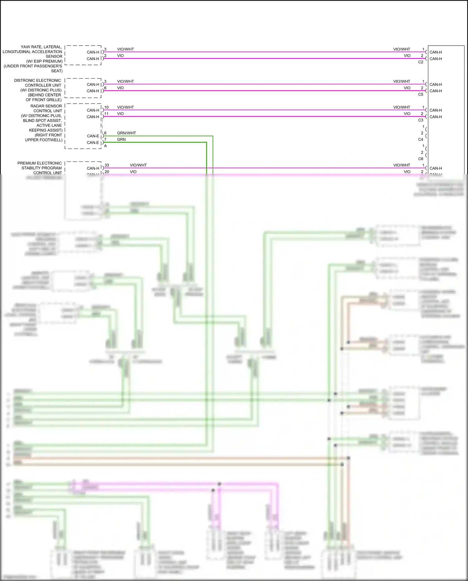 Wiring diagram electronic stability program control unit for Mercedes-Benz E-class W212/S212/C207/A207 facelift (2013-2016) (3 of 14)