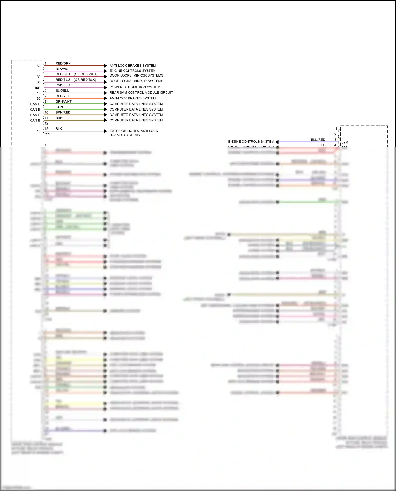 Wiring diagram engine controls, starting/charging systems for Mercedes-Benz E-class W212/S212/C207/A207 facelift (2013-2016) (2 of 6)