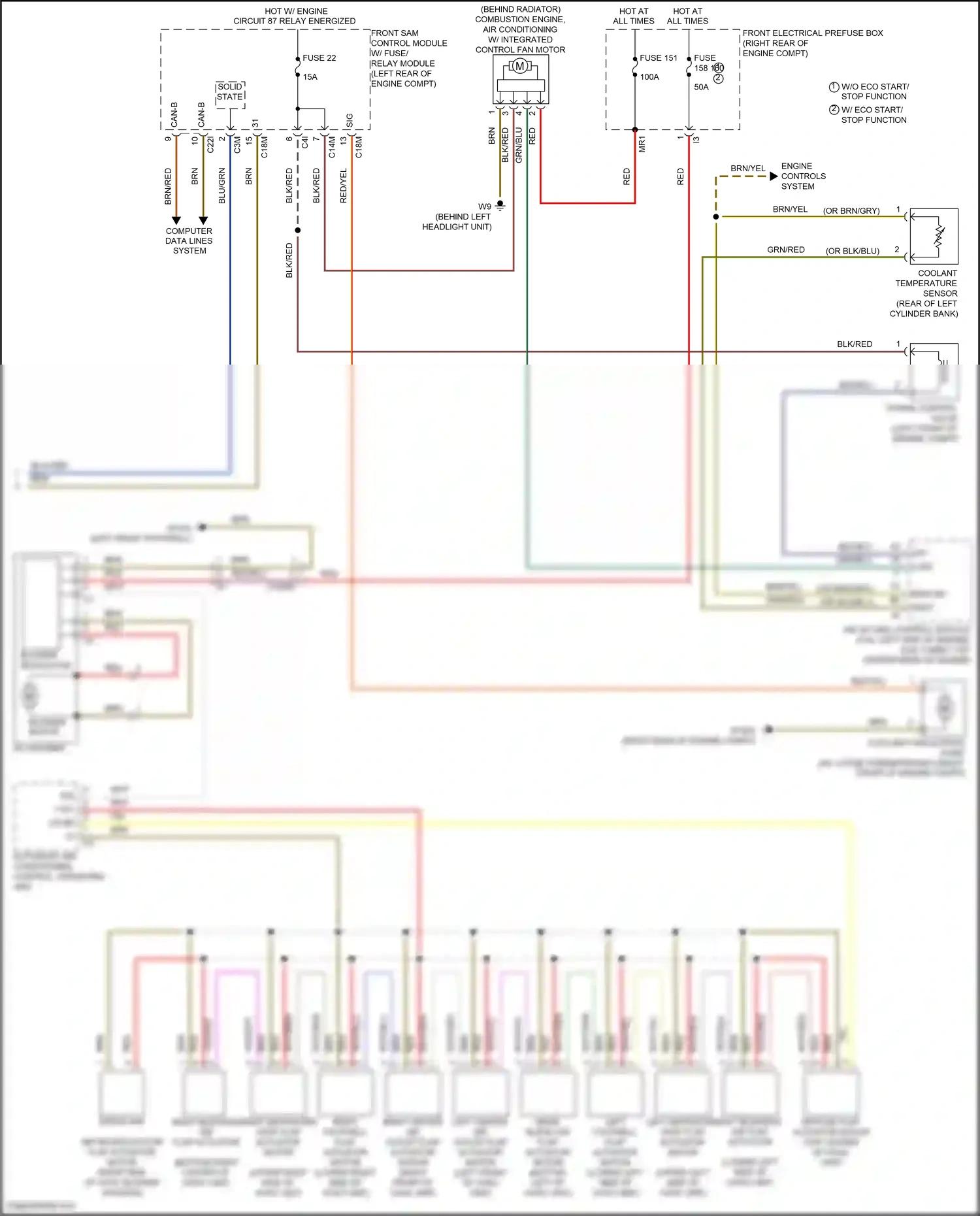 Wiring diagram engine controls system for Mercedes-Benz E-class W212/S212/C207/A207 facelift (2013-2016) (1 of 37)