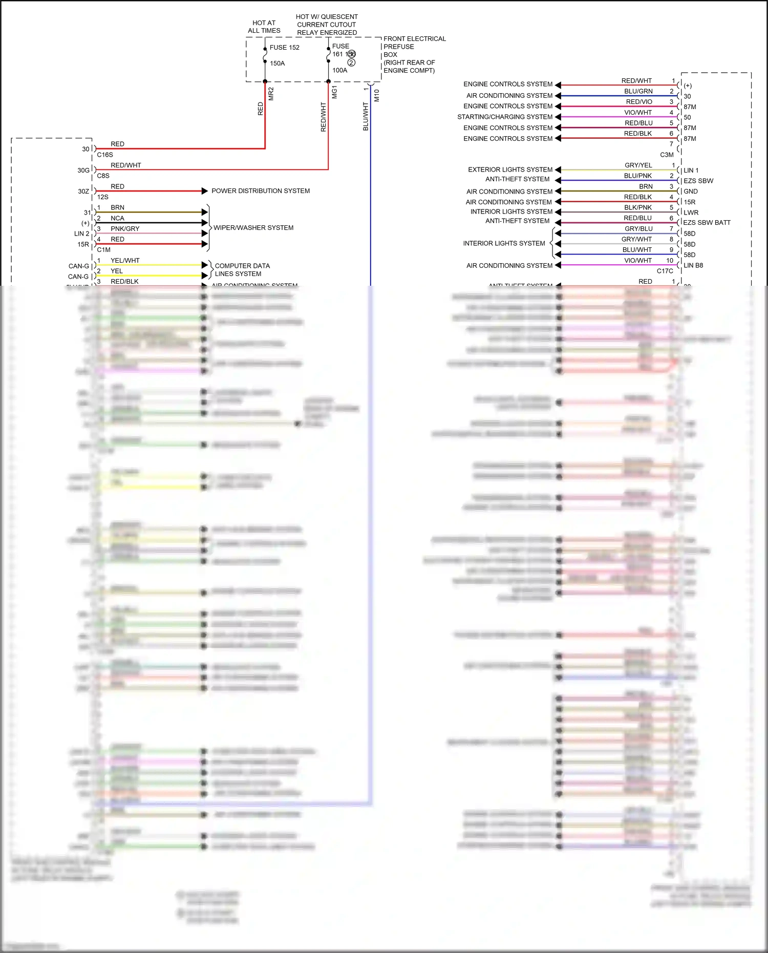 Wiring diagram exterior lights system computer data lines system for Mercedes-Benz E-class W212/S212/C207/A207 facelift (2013-2016) (1 of 2)