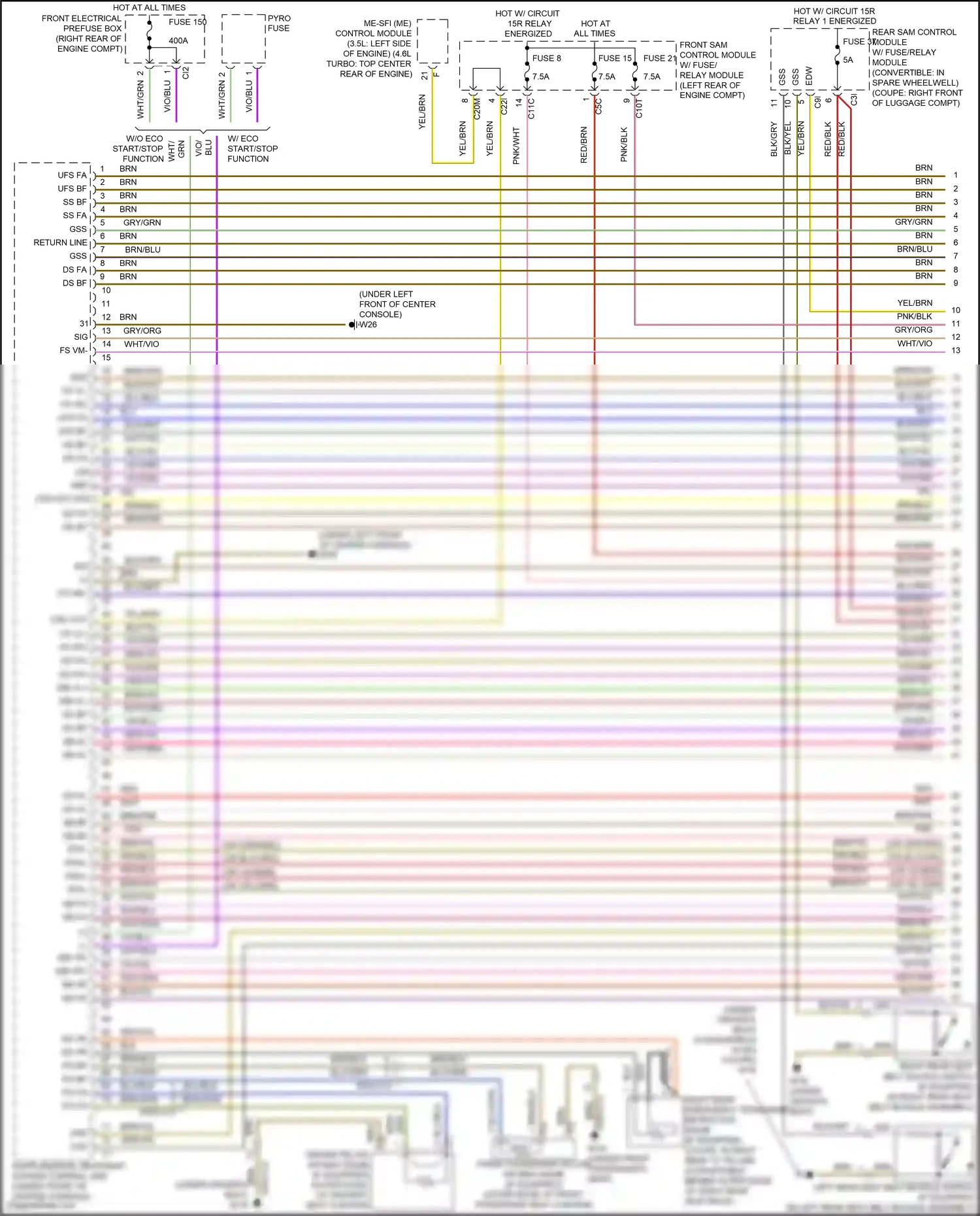 Mercedes-Benz E-class W212/S212/C207/A207 facelift (2013-2016) front electrical prefuse box wiring diagram  (60 of 93)