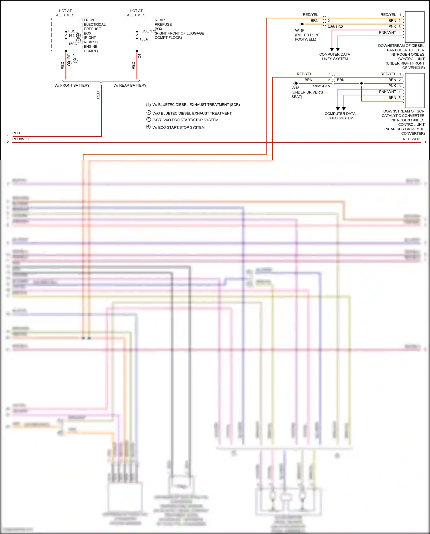 Wiring diagram front electrical prefuse box for Mercedes-Benz E-class W212/S212/C207/A207 facelift (2013-2016) (36 of 93)
