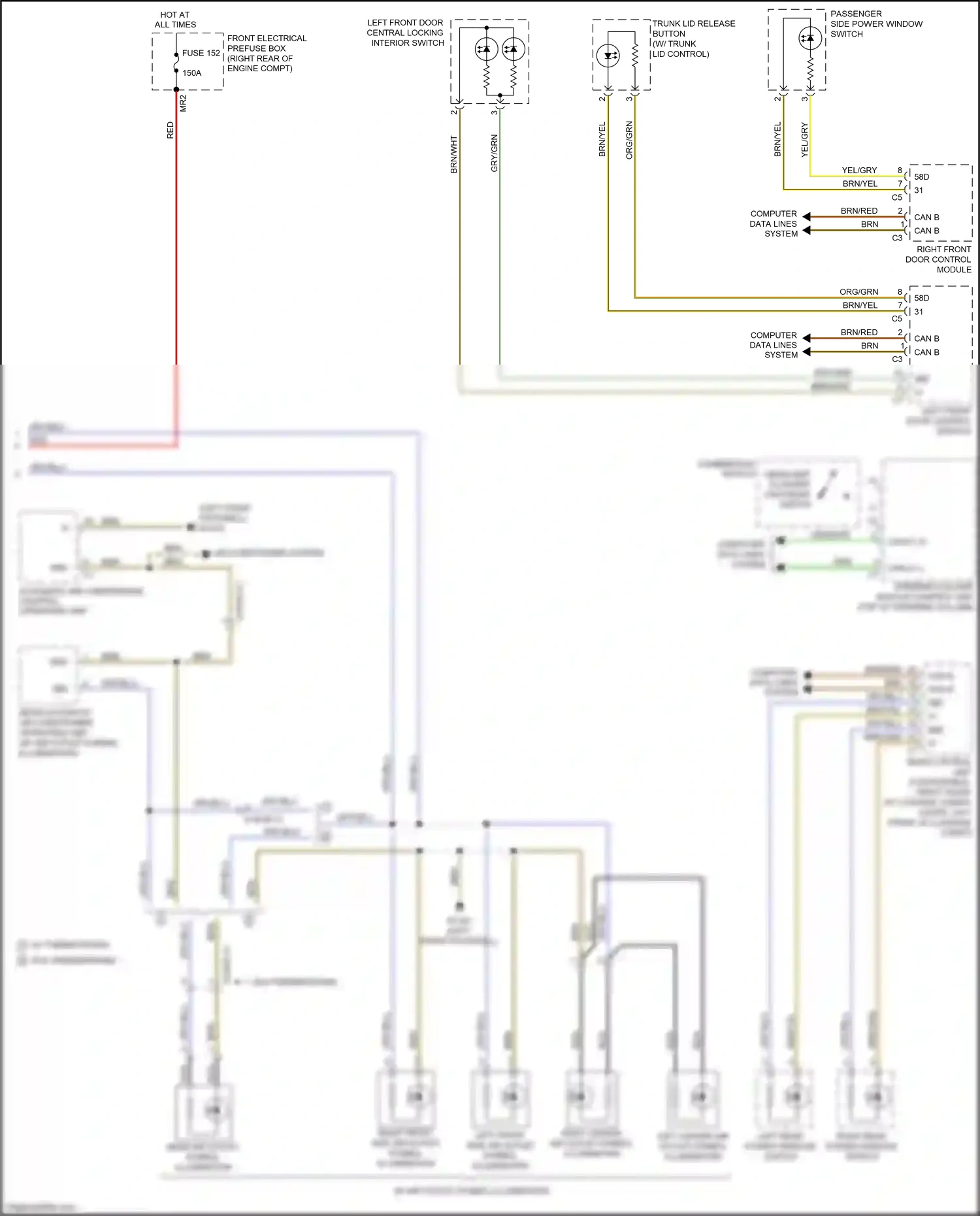 Wiring diagram front electrical prefuse box for Mercedes-Benz E-class W212/S212/C207/A207 facelift (2013-2016) (38 of 93)