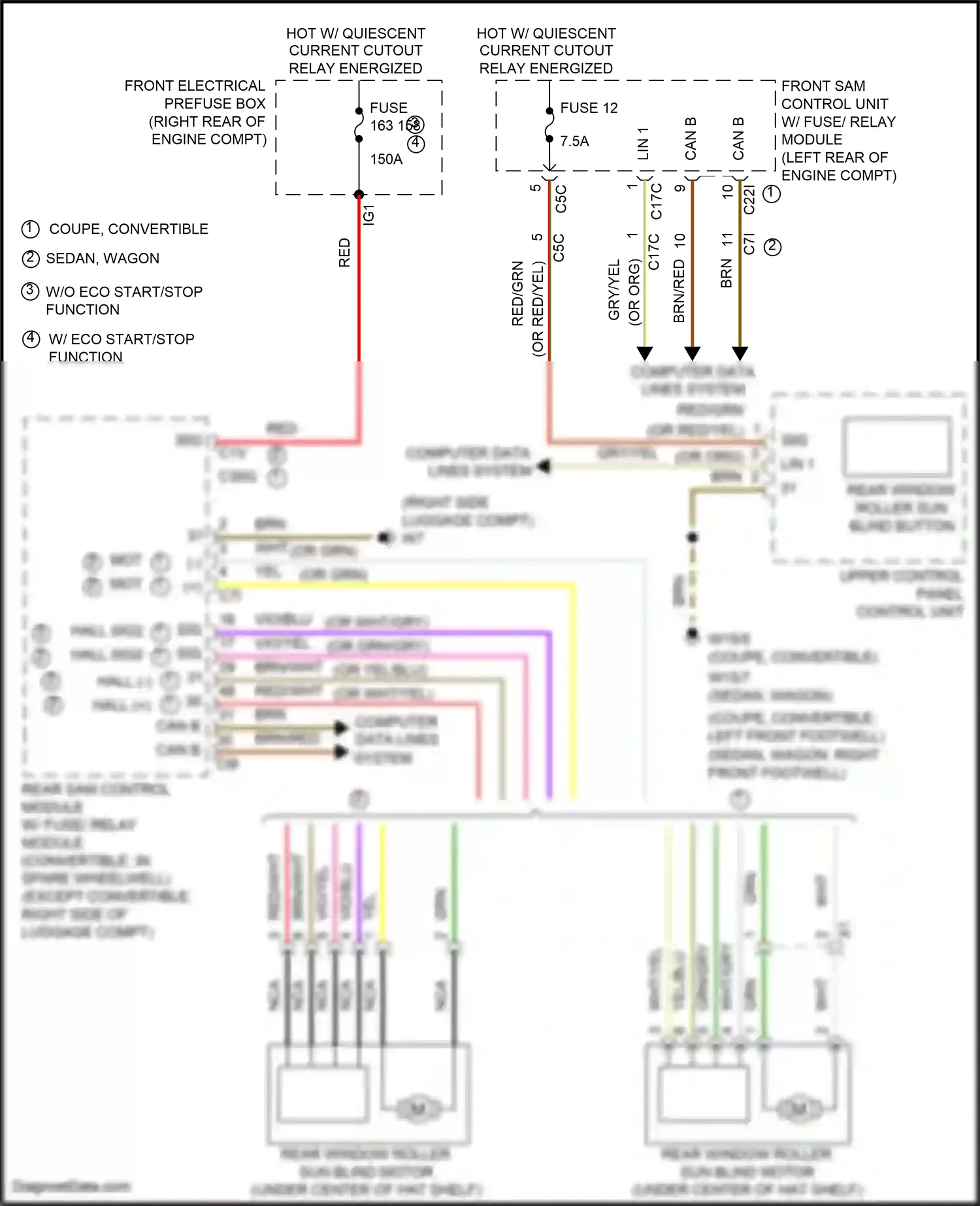 Wiring diagram front electrical prefuse box for Mercedes-Benz E-class W212/S212/C207/A207 facelift (2013-2016) (8 of 93)