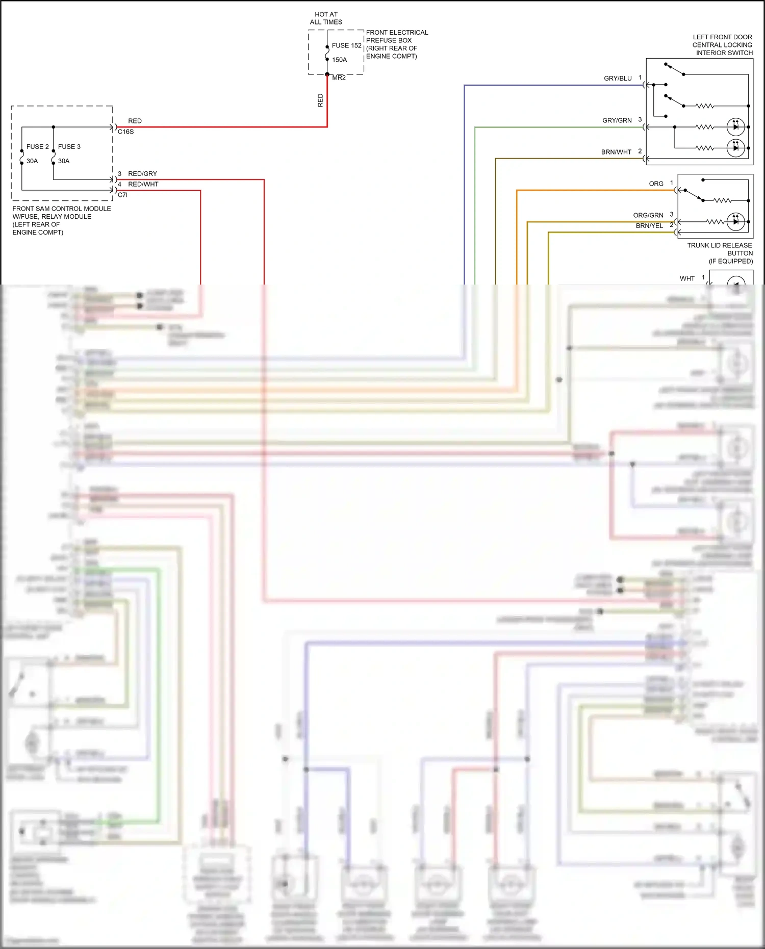 Wiring diagram front electrical prefuse box for Mercedes-Benz E-class W212/S212/C207/A207 facelift (2013-2016) (81 of 93)