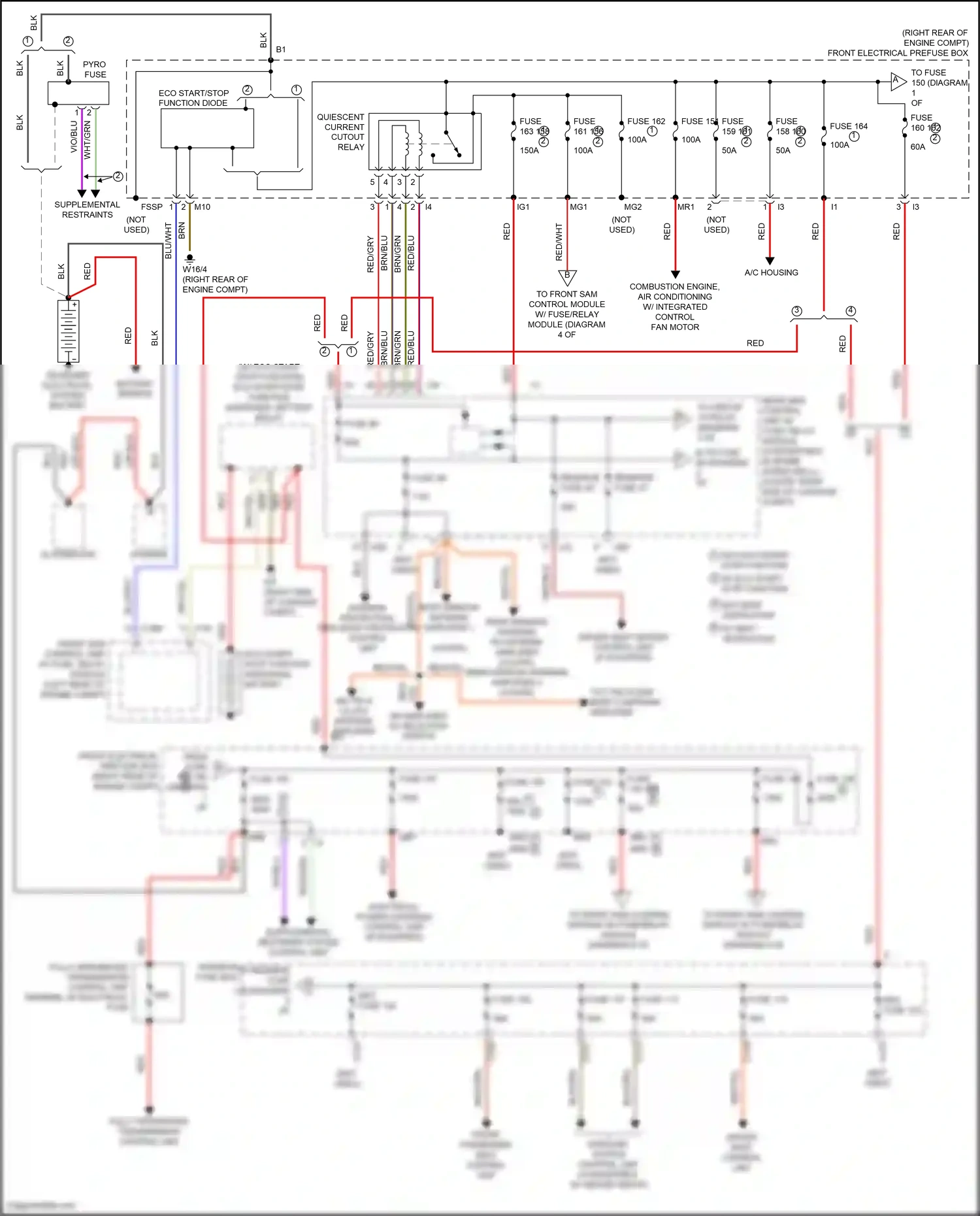 Wiring diagram front electrical prefuse box for Mercedes-Benz E-class W212/S212/C207/A207 facelift (2013-2016) (48 of 93)
