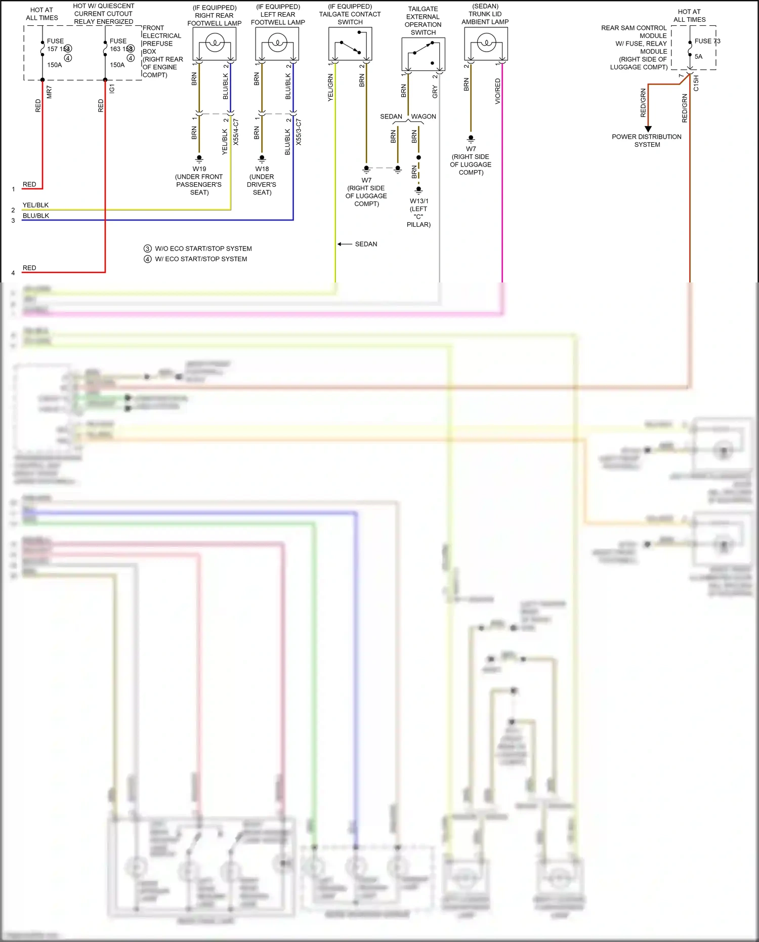 Wiring diagram front electrical prefuse for Mercedes-Benz E-class W212/S212/C207/A207 facelift (2013-2016) (1 of 6)