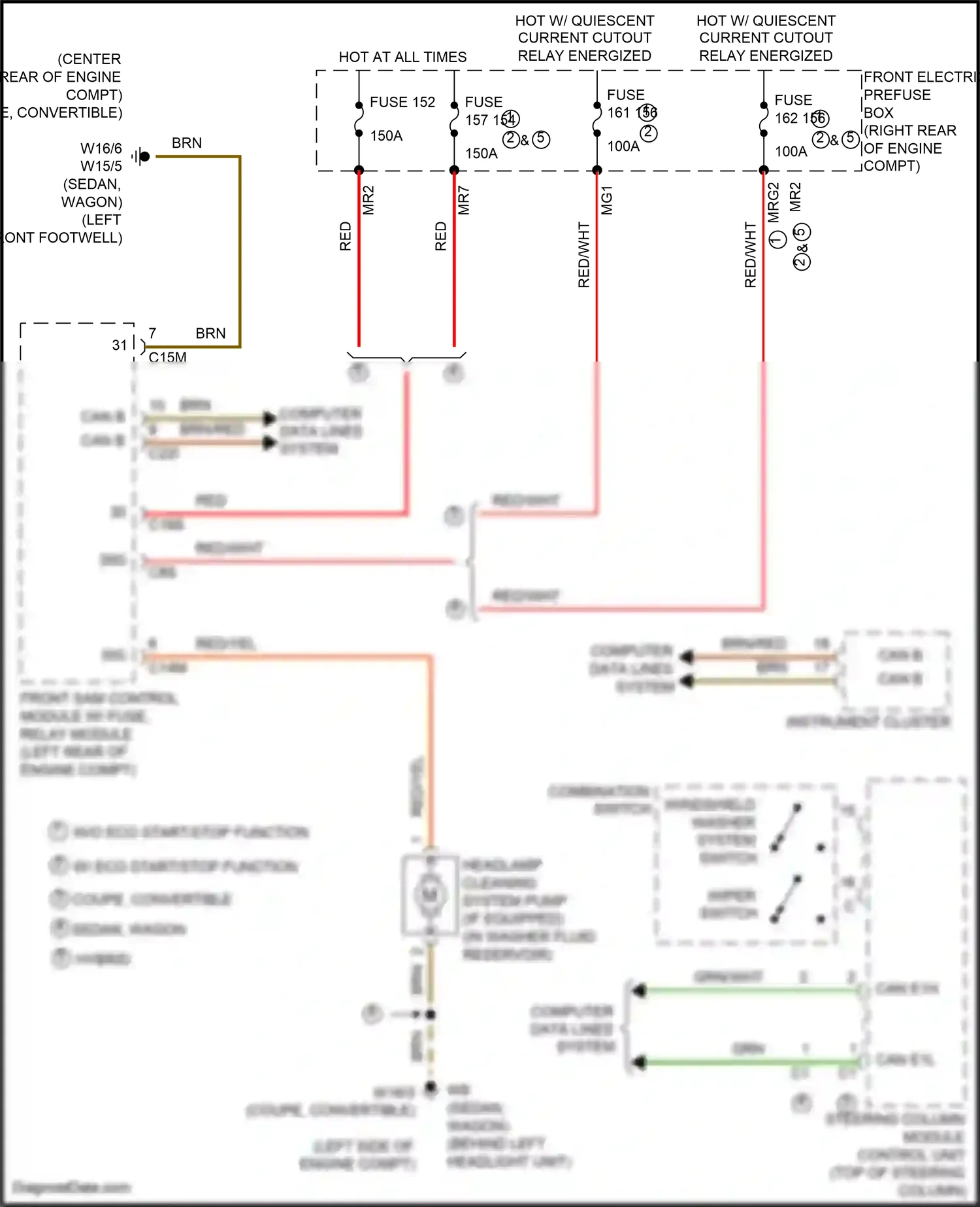 Mercedes-Benz E-class W212/S212/C207/A207 facelift (2013-2016) front sam control module w/ fuse/ relay module wiring diagram  (37 of 145)