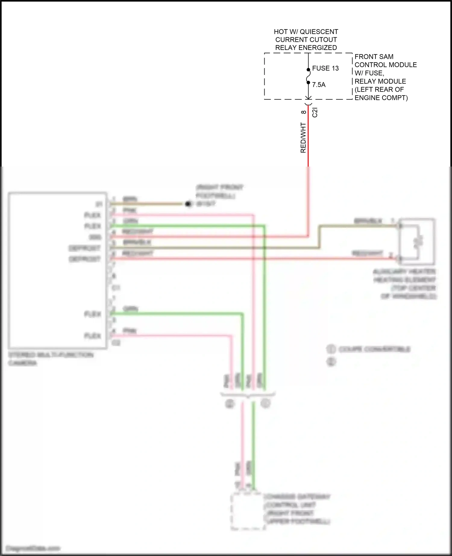 Mercedes-Benz E-class W212/S212/C207/A207 facelift (2013-2016) front sam control module w/ fuse/ relay module wiring diagram  (97 of 145)