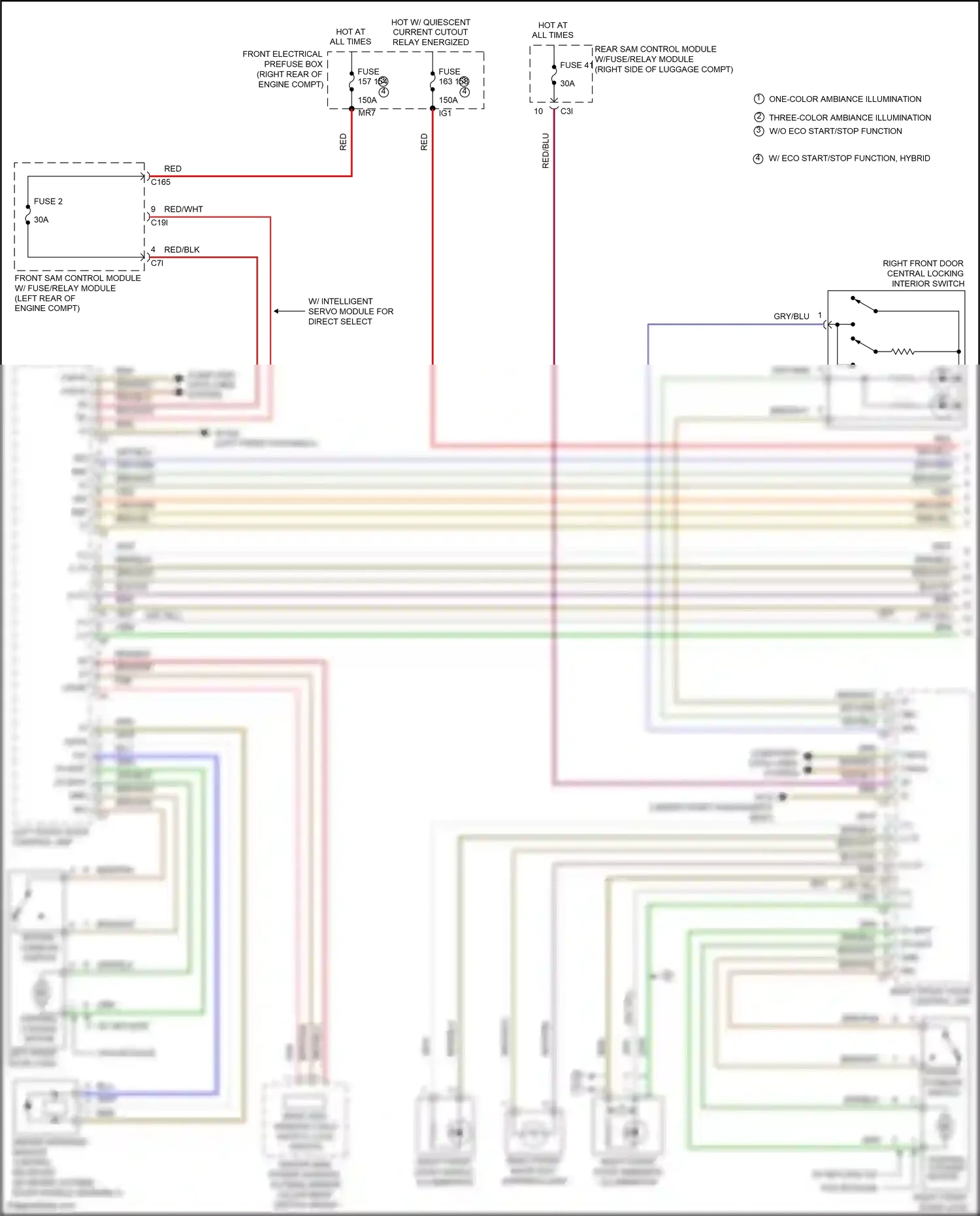 Wiring diagram front sam control module w/ fuse/relay module for Mercedes-Benz E-class W212/S212/C207/A207 facelift (2013-2016) (11 of 45)