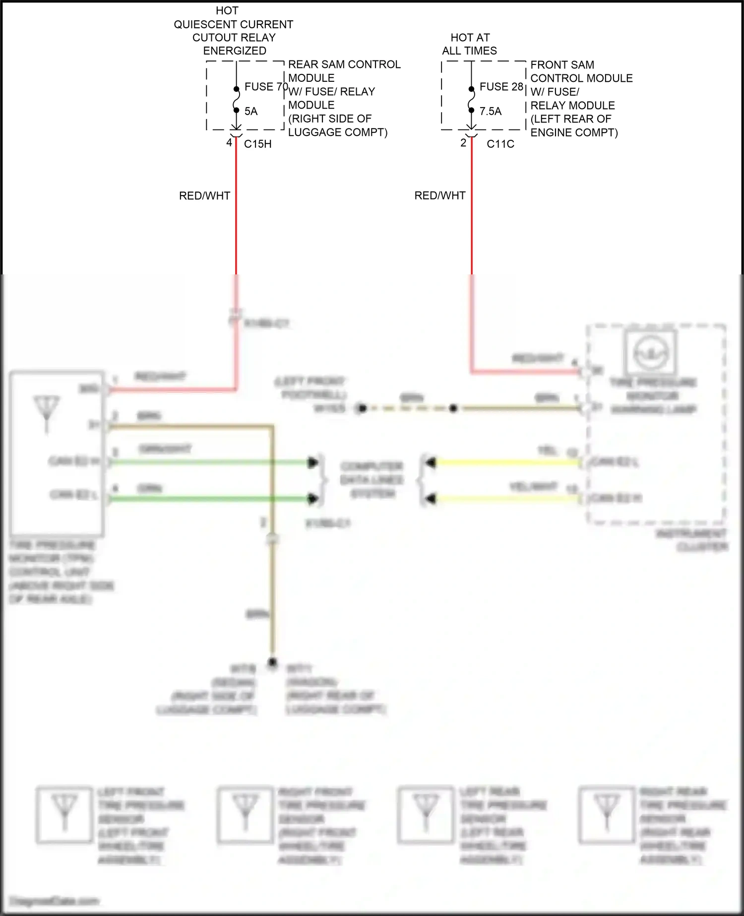 Wiring diagram front sam control module for Mercedes-Benz E-class W212/S212/C207/A207 facelift (2013-2016) (8 of 15)
