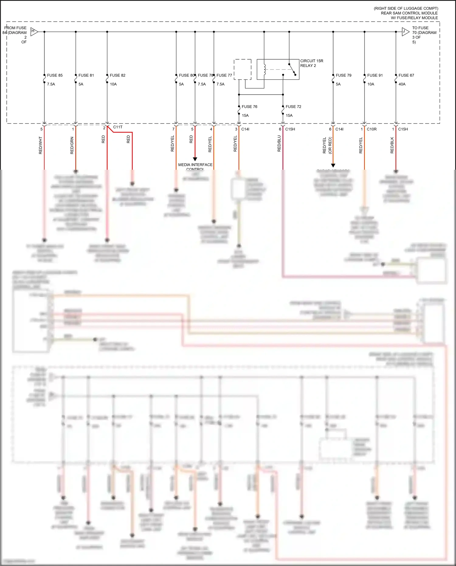 Wiring diagram media interface control unit for Mercedes-Benz E-class W212/S212/C207/A207 facelift (2013-2016) (6 of 10)