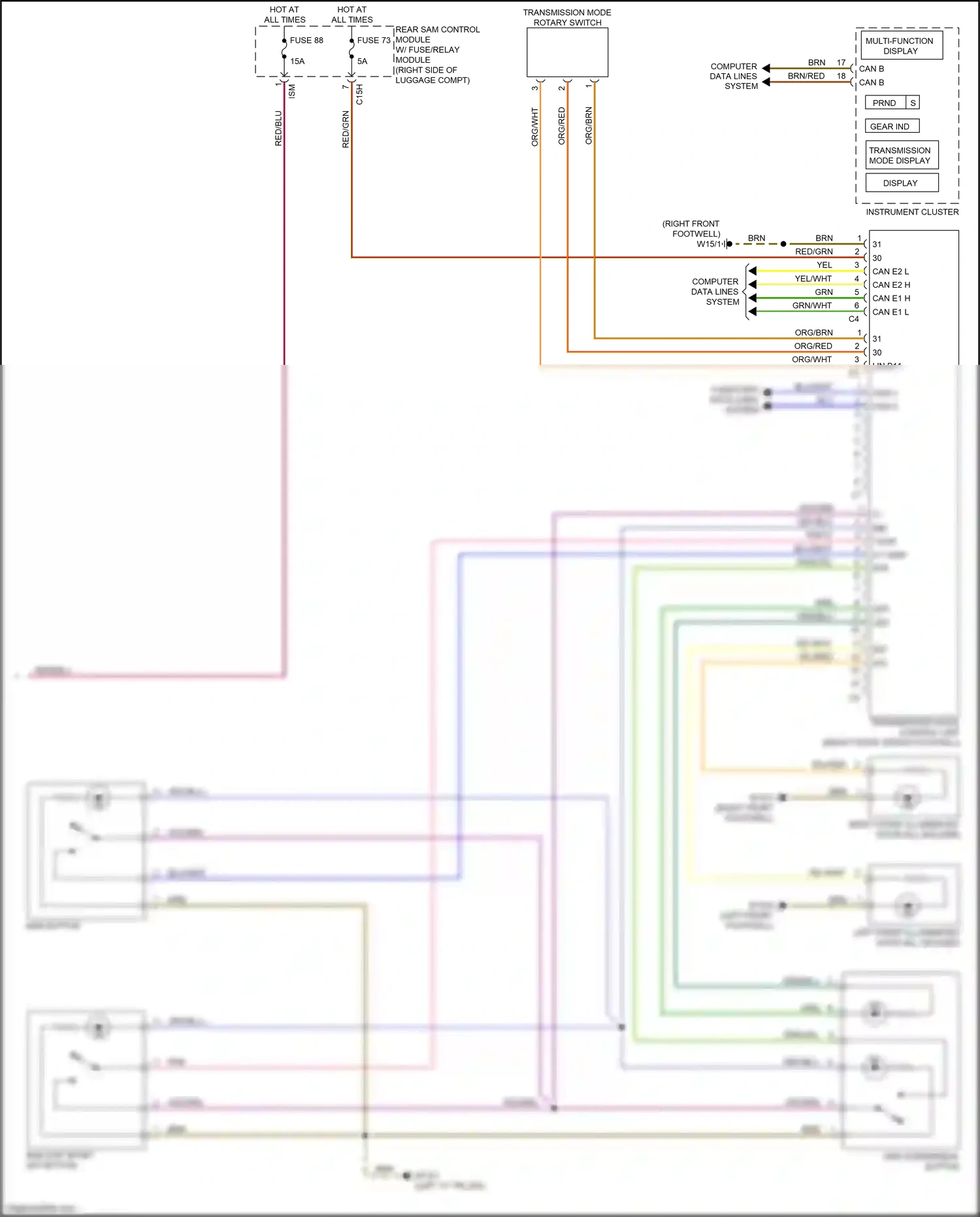 Mercedes-Benz E-class W212/S212/C207/A207 facelift (2013-2016) multi-function display wiring diagram  (8 of 23)