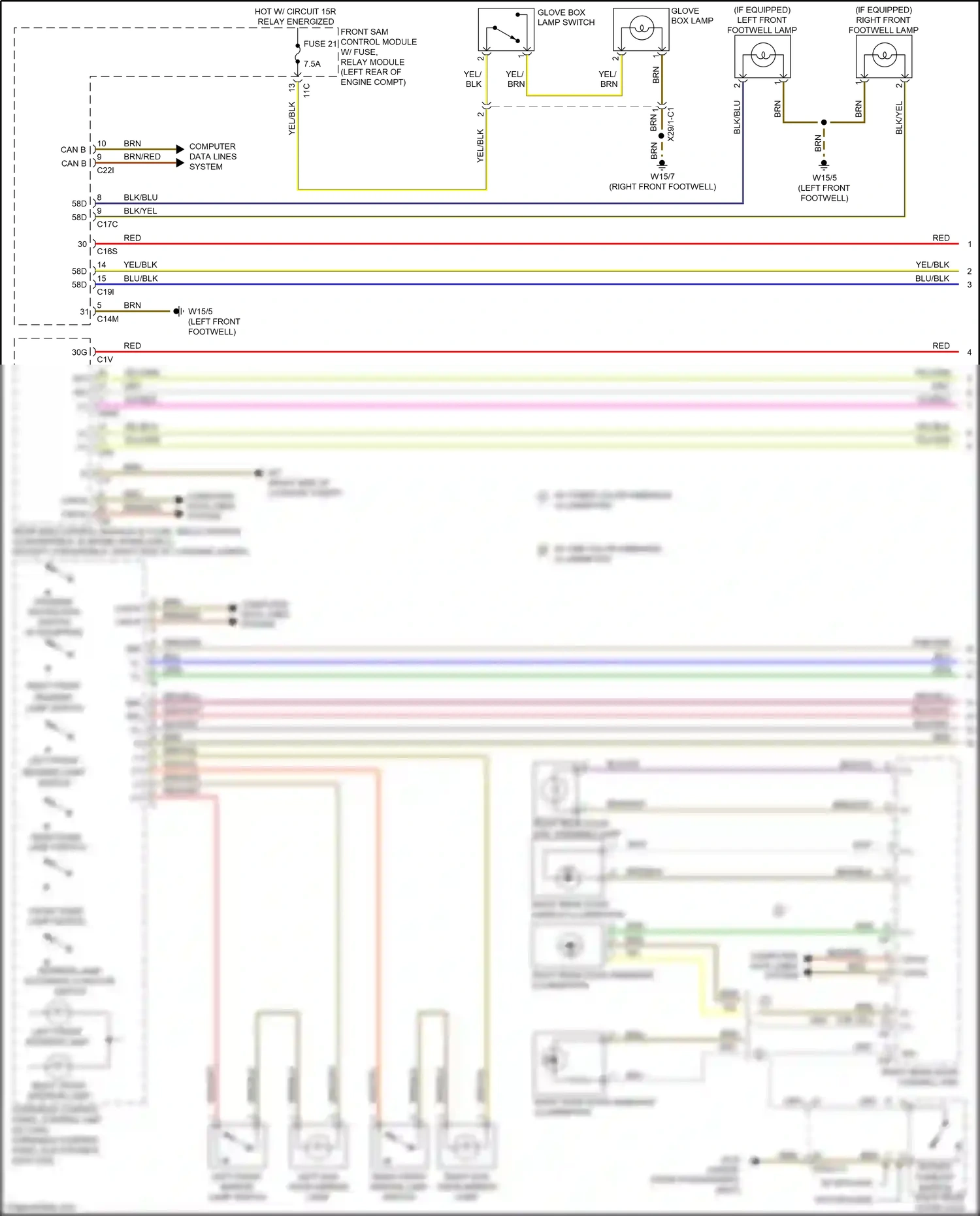 Wiring diagram overhead control panel control unit for Mercedes-Benz E-class W212/S212/C207/A207 facelift (2013-2016) (2 of 25)