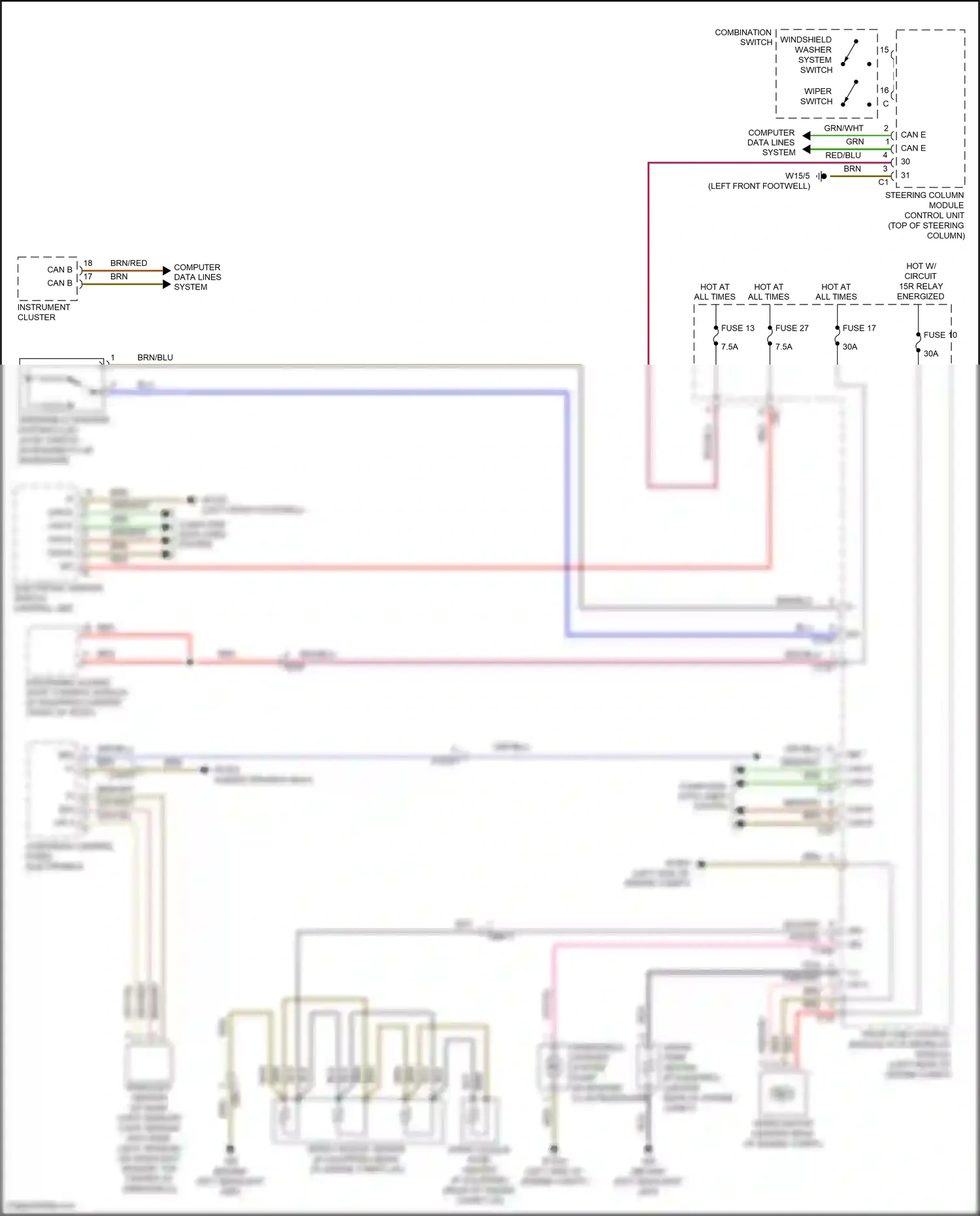 Wiring diagram overhead control panel electronics for Mercedes-Benz E-class W212/S212/C207/A207 facelift (2013-2016) (27 of 83)