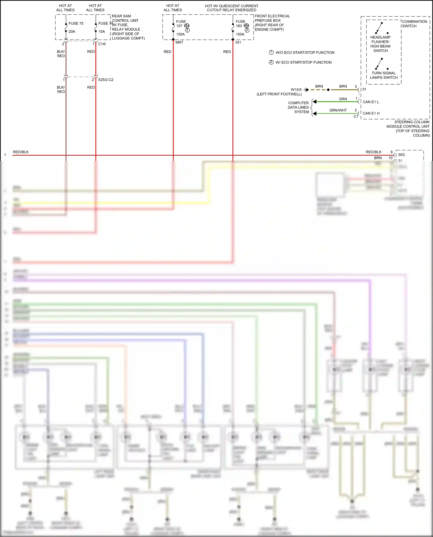 Wiring diagram overhead control panel electronics for Mercedes-Benz E-class W212/S212/C207/A207 facelift (2013-2016) (5 of 83)