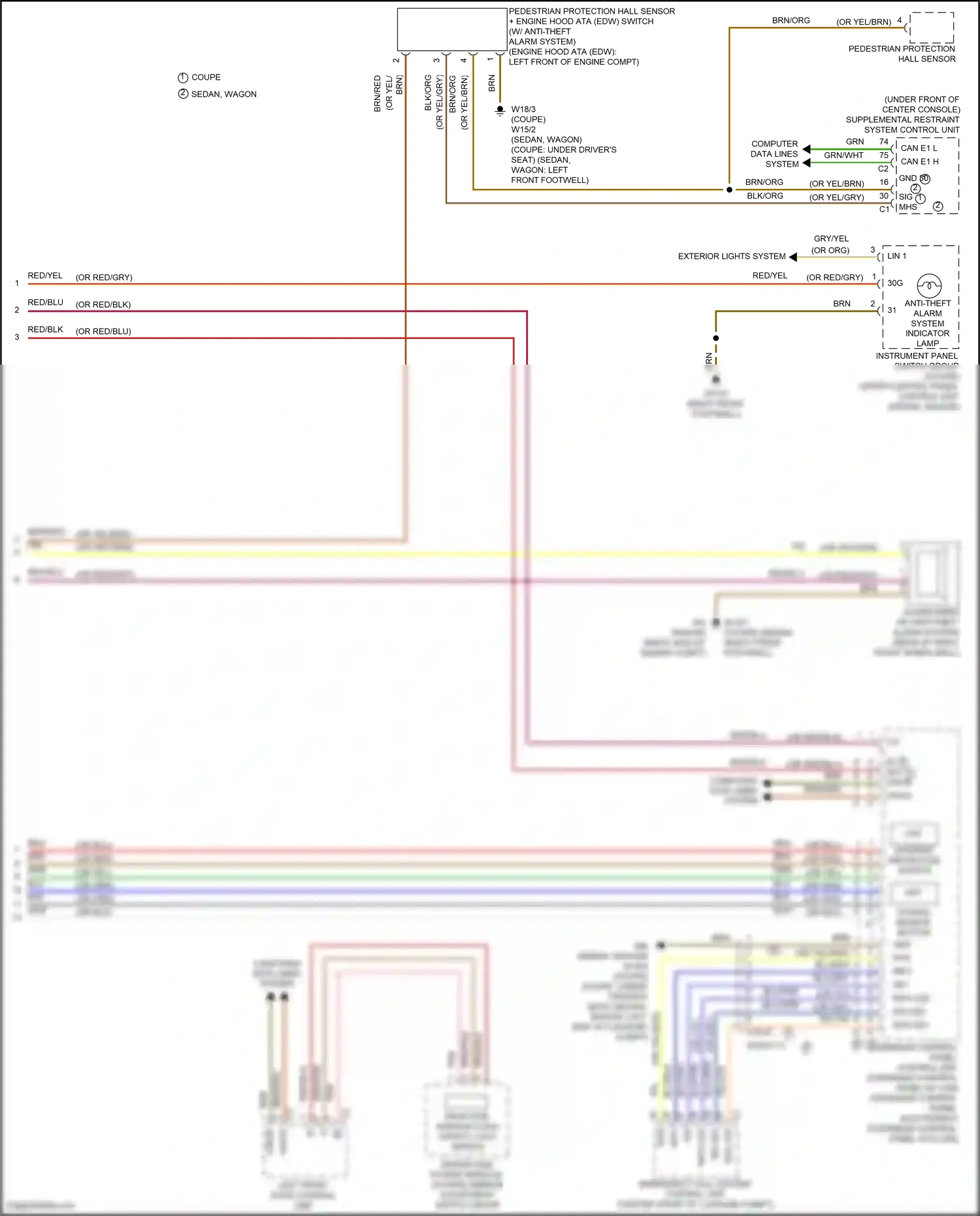 Wiring diagram overhead control panel electronics for Mercedes-Benz E-class W212/S212/C207/A207 facelift (2013-2016) (1 of 83)