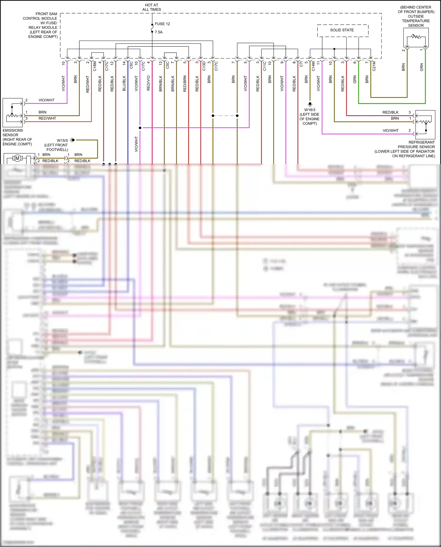 Wiring diagram overhead control panel electronics for Mercedes-Benz E-class W212/S212/C207/A207 facelift (2013-2016) (11 of 83)