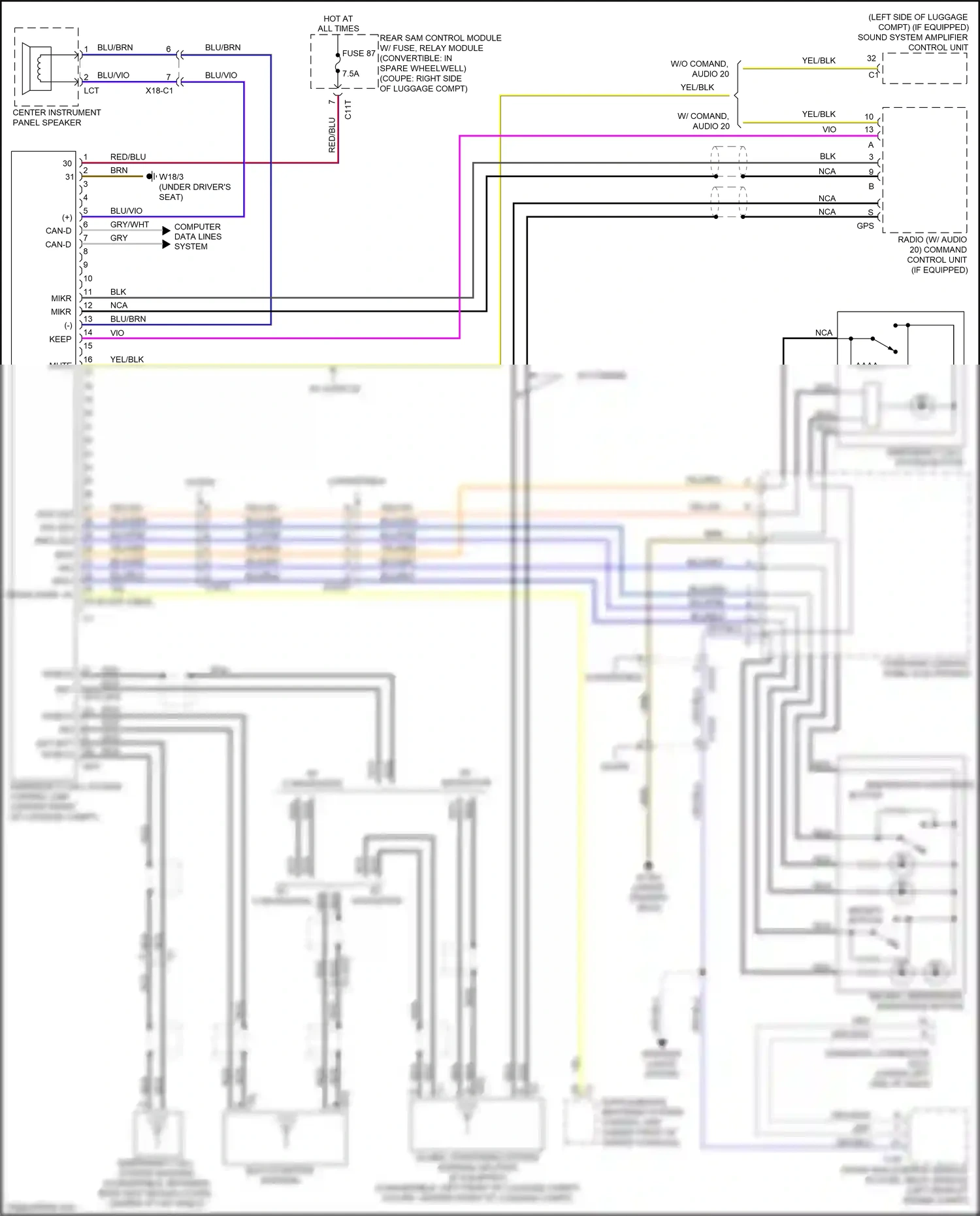 Wiring diagram overhead control panel electronics for Mercedes-Benz E-class W212/S212/C207/A207 facelift (2013-2016) (41 of 83)