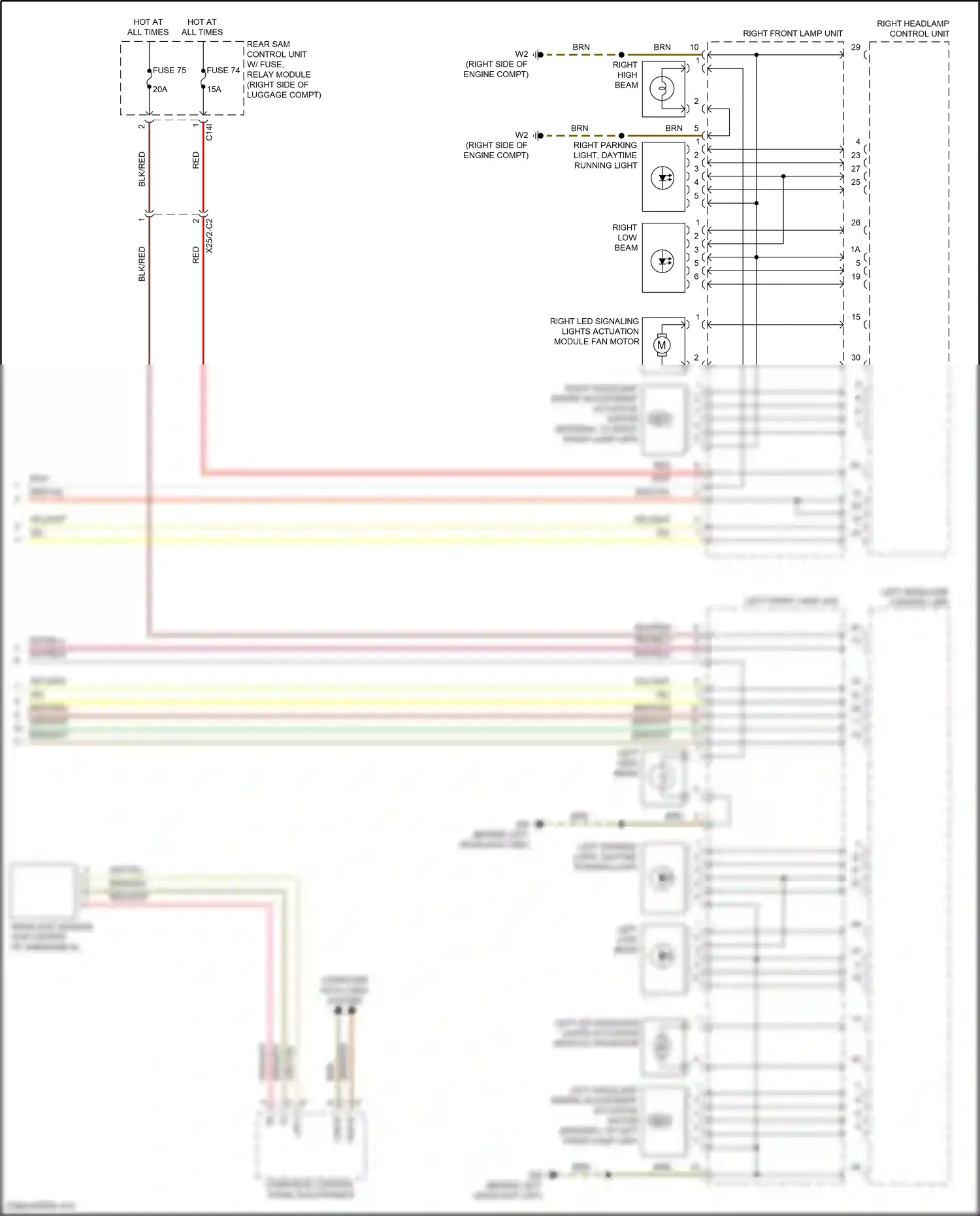 Wiring diagram rain/light sensor for Mercedes-Benz E-class W212/S212/C207/A207 facelift (2013-2016) (4 of 21)