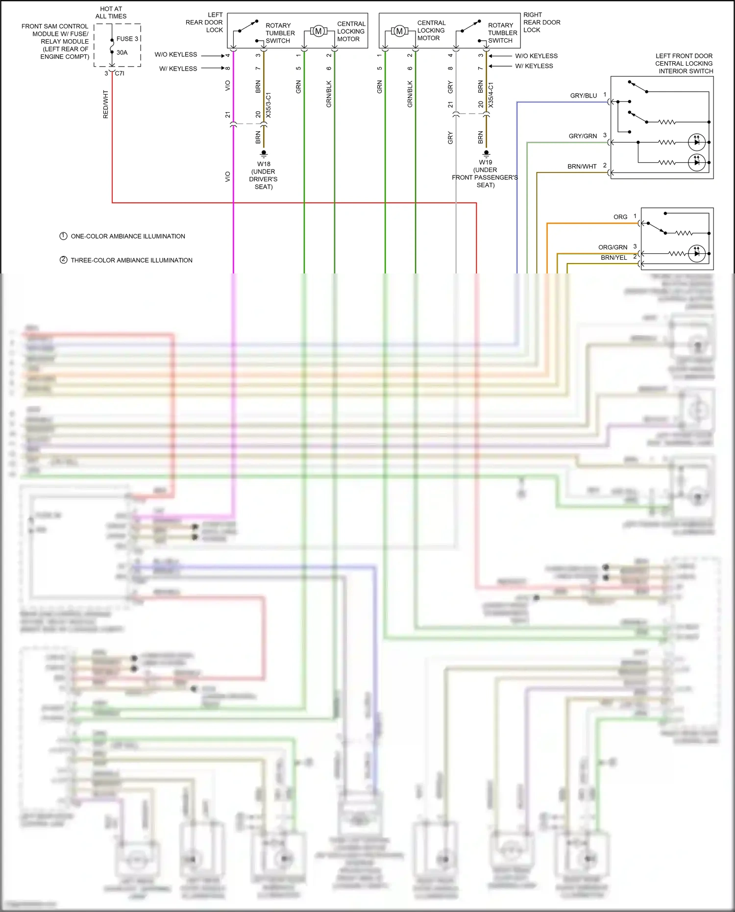 Wiring diagram rear sam control module w/fuse/ relay module for Mercedes-Benz E-class W212/S212/C207/A207 facelift (2013-2016) (1 of 7)