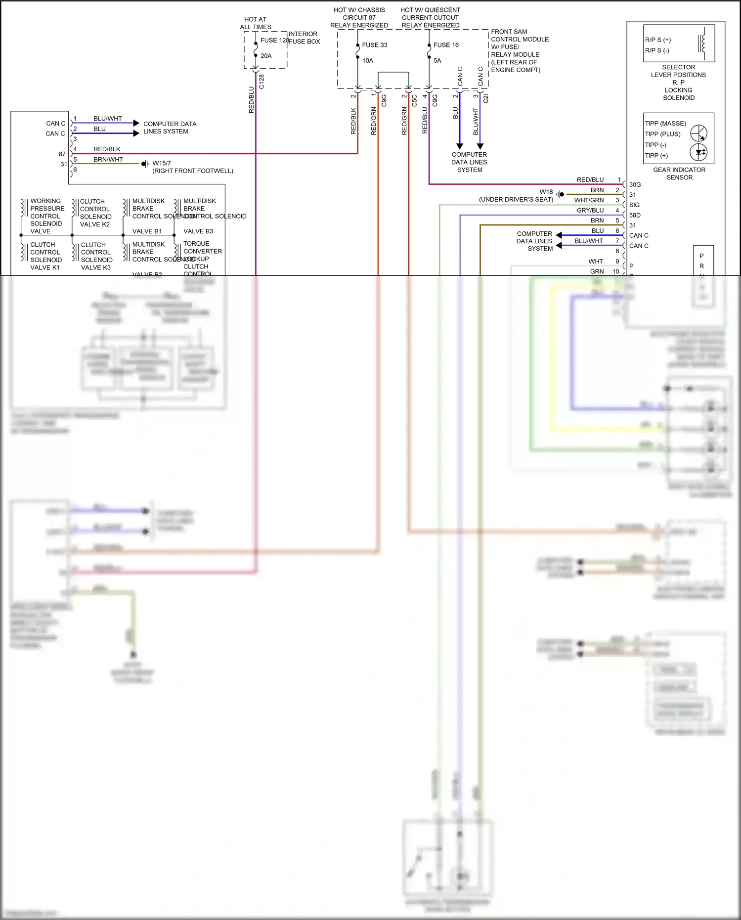 Wiring diagram selection range sensor for Mercedes-Benz E-class W212/S212/C207/A207 facelift (2013-2016) (2 of 5)