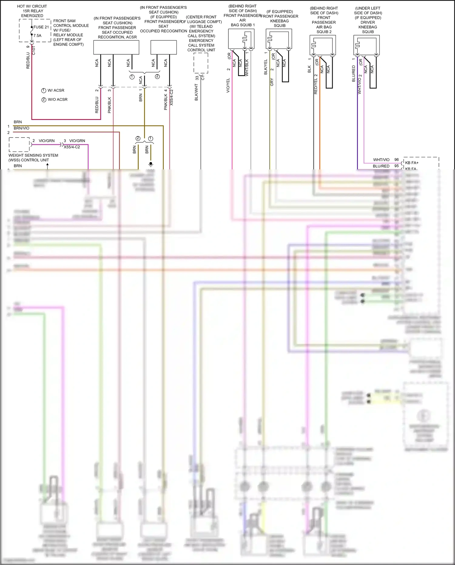 Wiring diagram steering column module for Mercedes-Benz E-class W212/S212/C207/A207 facelift (2013-2016) (1 of 5)