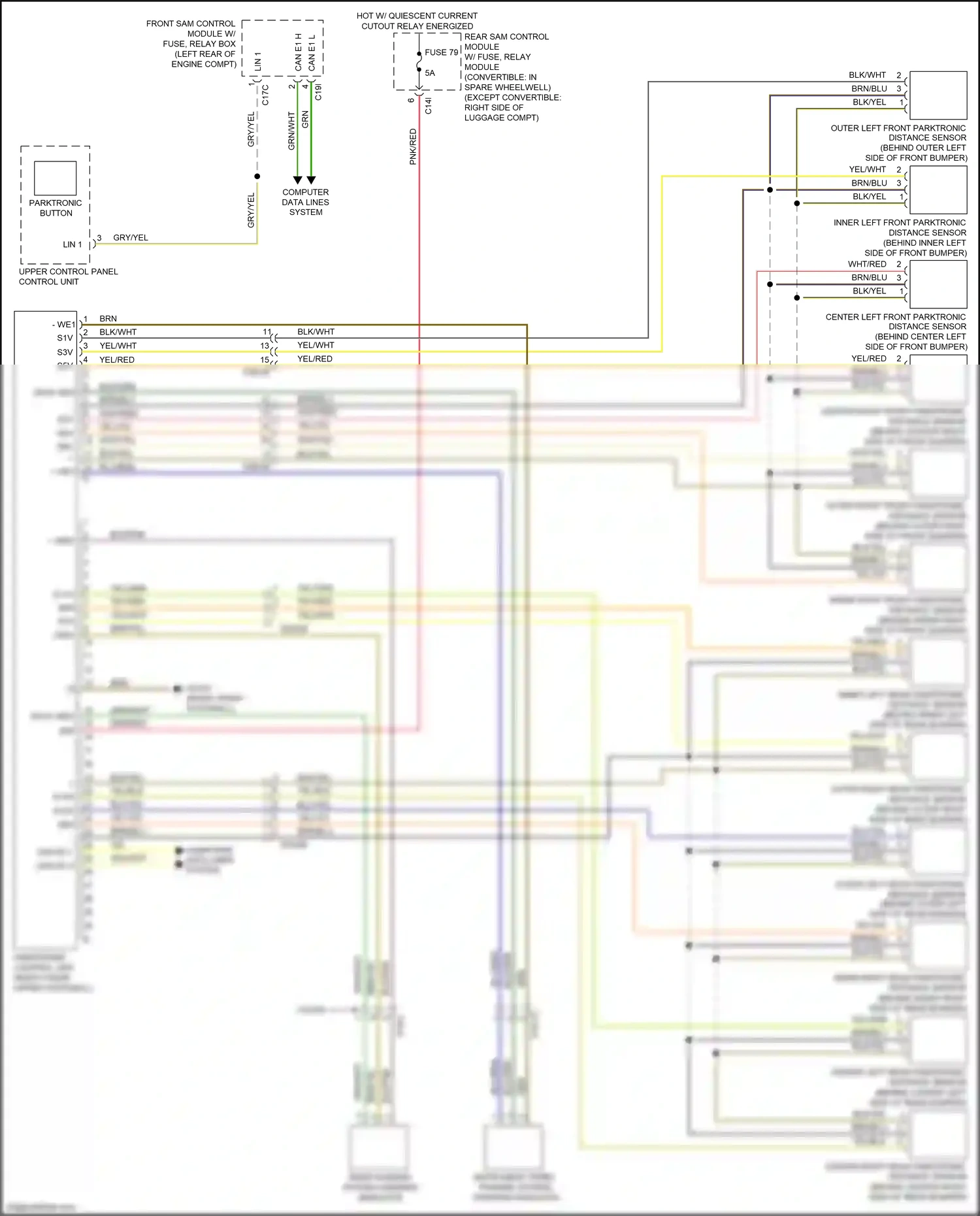 Wiring diagram upper control panel control unit for Mercedes-Benz E-class W212/S212/C207/A207 facelift (2013-2016) (14 of 34)