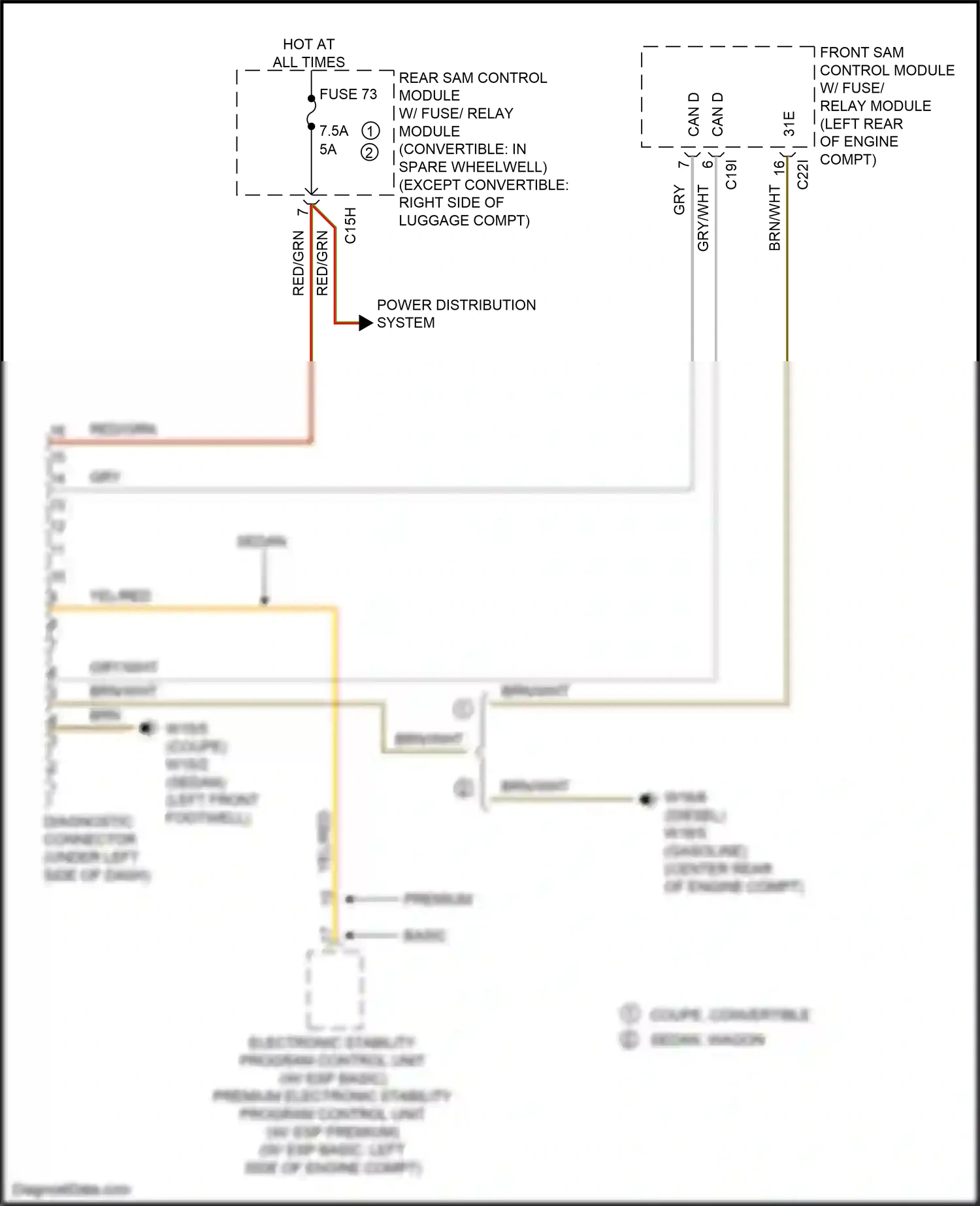 Wiring diagram w/ esp basic for Mercedes-Benz E-class W212/S212/C207/A207 facelift (2013-2016) (1 of 8)