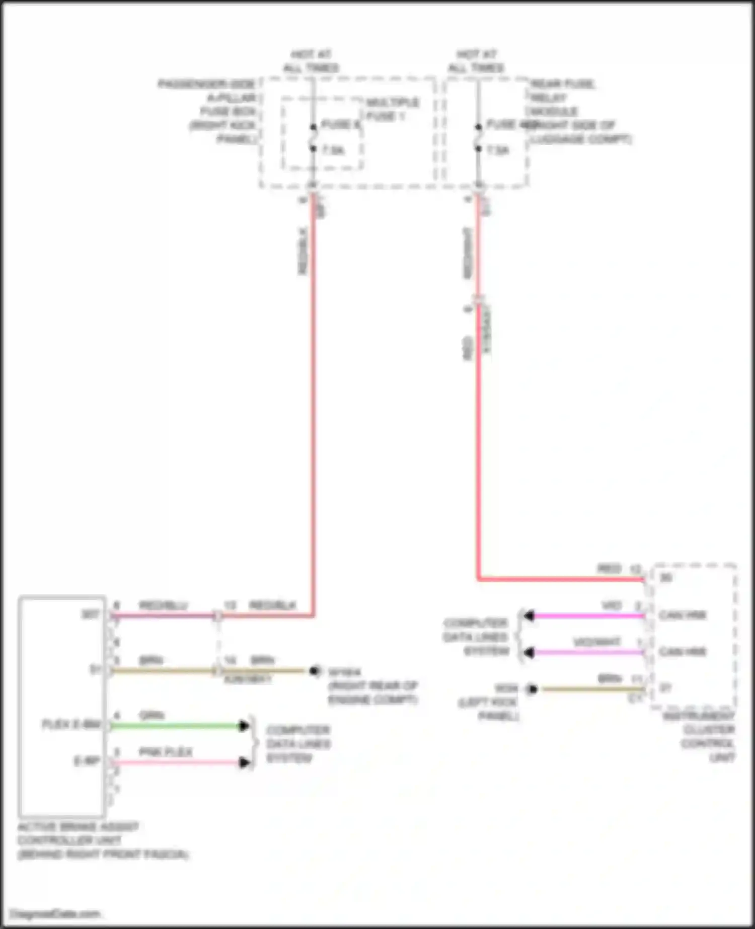 E-class Mercedes-Benz W213/S213/C238/A238 facelift (2020-2024): Collision avoidance circuit