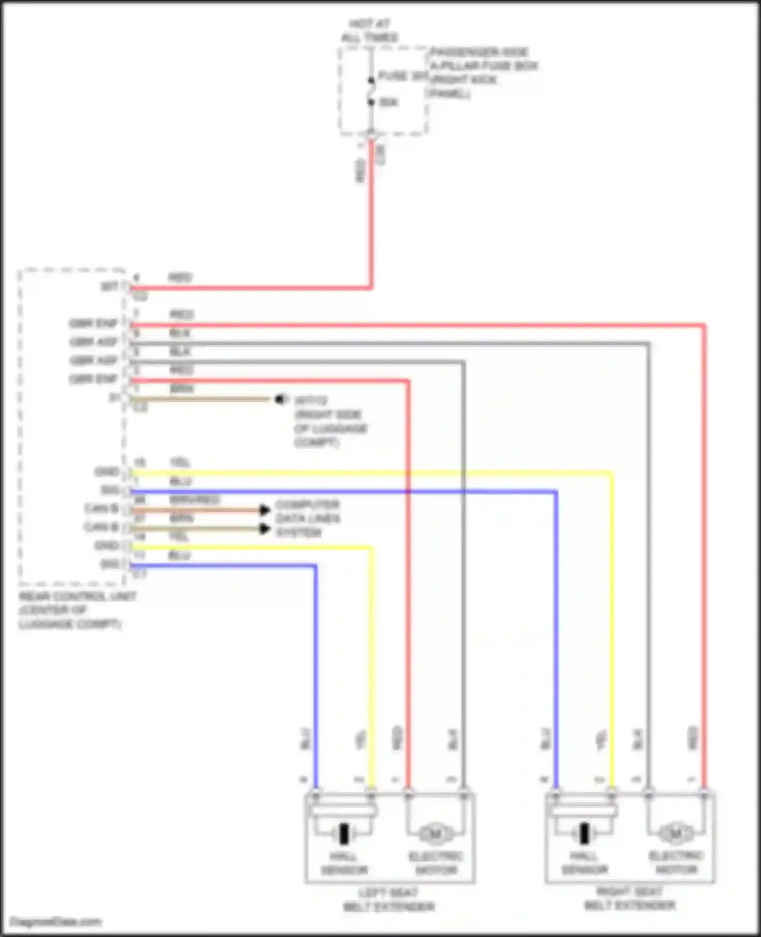 E-class Mercedes-Benz W213/S213/C238/A238 facelift (2020-2024): Passive restraints circuit