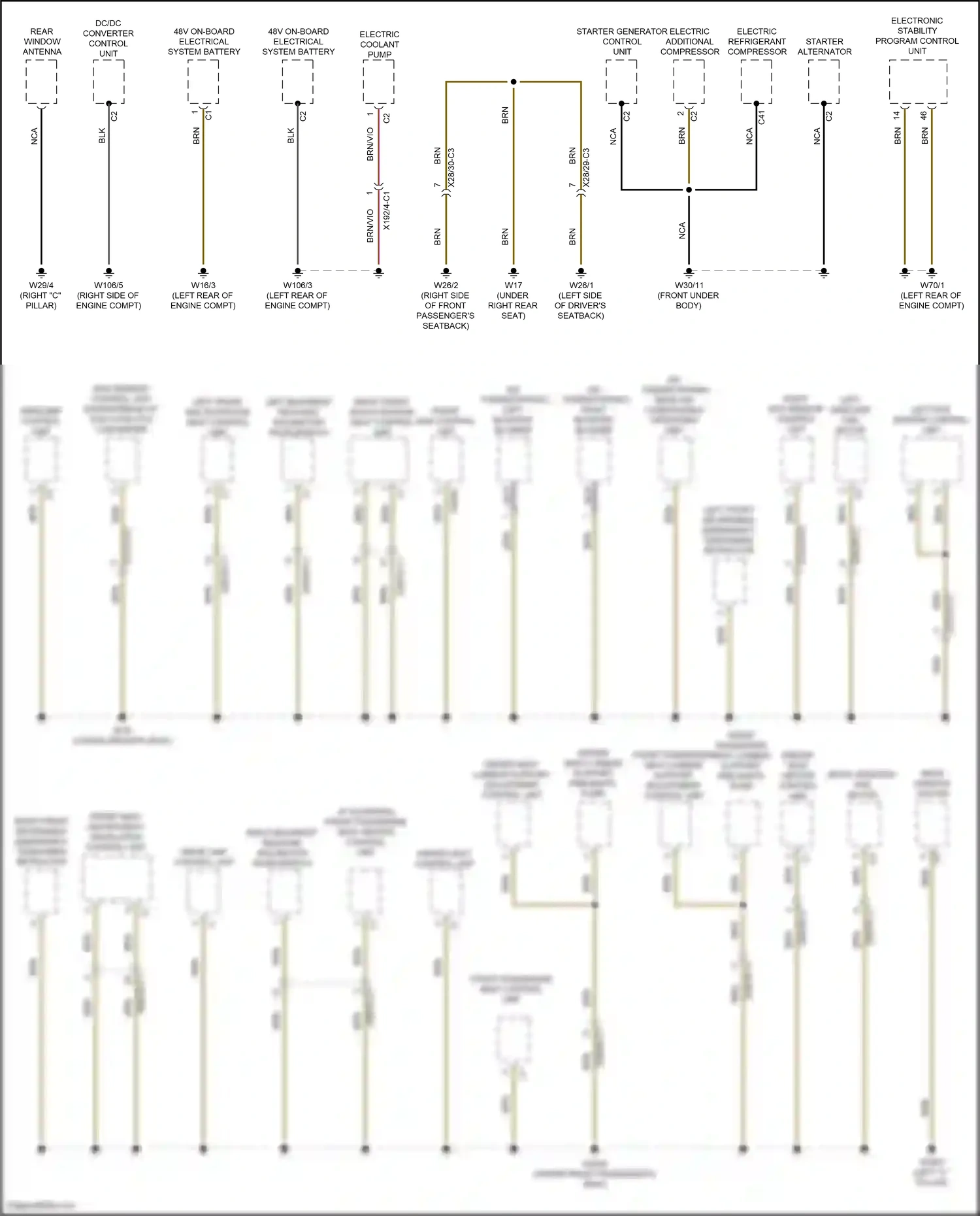 Wiring diagram electronic stability program control unit for Mercedes-Benz E-class W213/S213/C238/A238 facelift (2020-2024) (21 of 45)