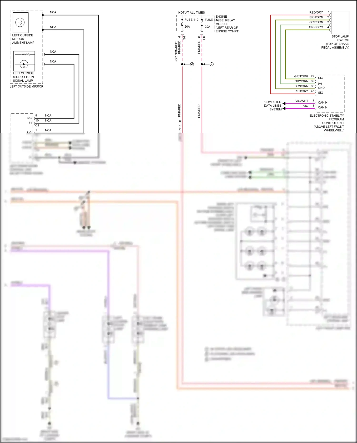 Wiring diagram electronic stability program control unit for Mercedes-Benz E-class W213/S213/C238/A238 facelift (2020-2024) (41 of 45)