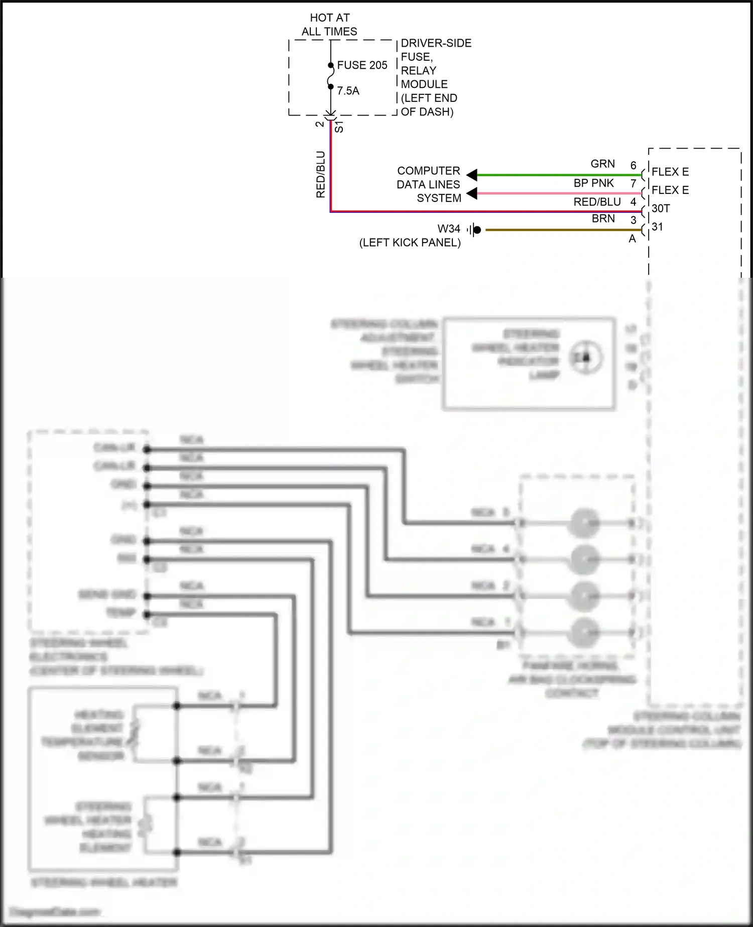 Wiring diagram heating element temperature sensor for Mercedes-Benz E-class W213/S213/C238/A238 facelift (2020-2024) (1 of 10)