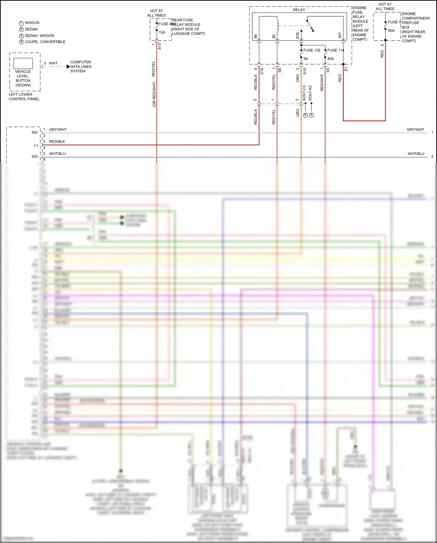Wiring diagram left lower control panel for Mercedes-Benz E-class W213/S213/C238/A238 facelift (2020-2024) (1 of 29)