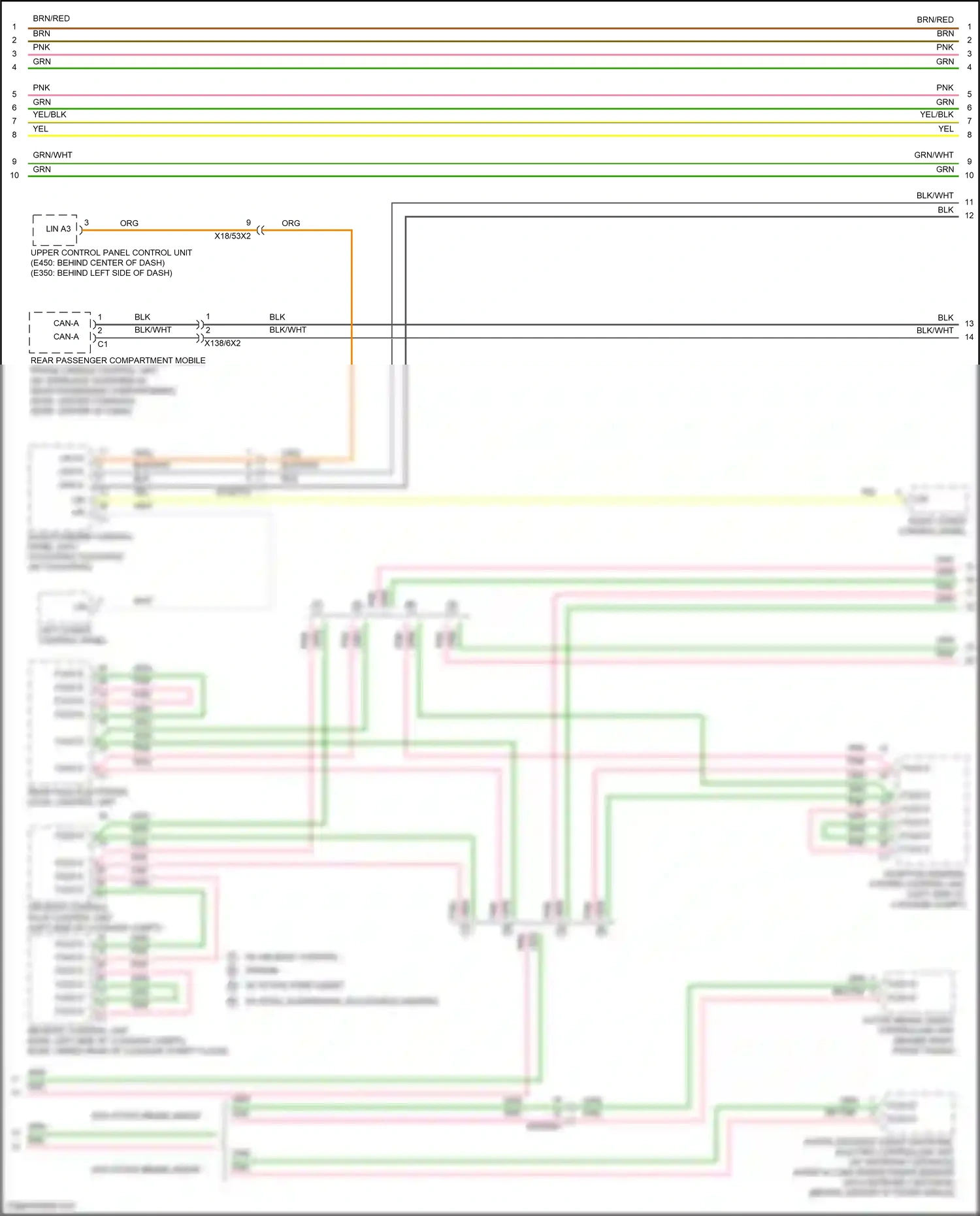 Wiring diagram left lower control panel for Mercedes-Benz E-class W213/S213/C238/A238 facelift (2020-2024) (8 of 29)