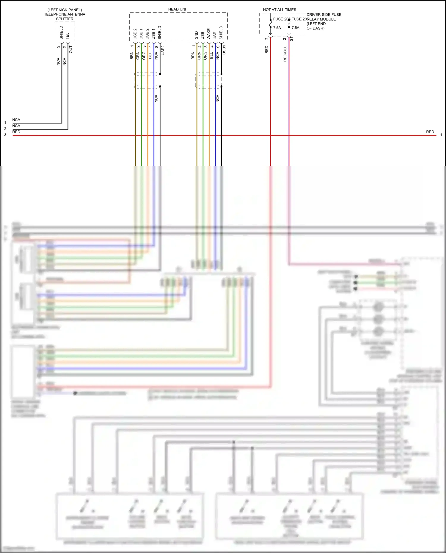 Wiring diagram mute function button for Mercedes-Benz E-class W213/S213/C238/A238 facelift (2020-2024) (1 of 6)