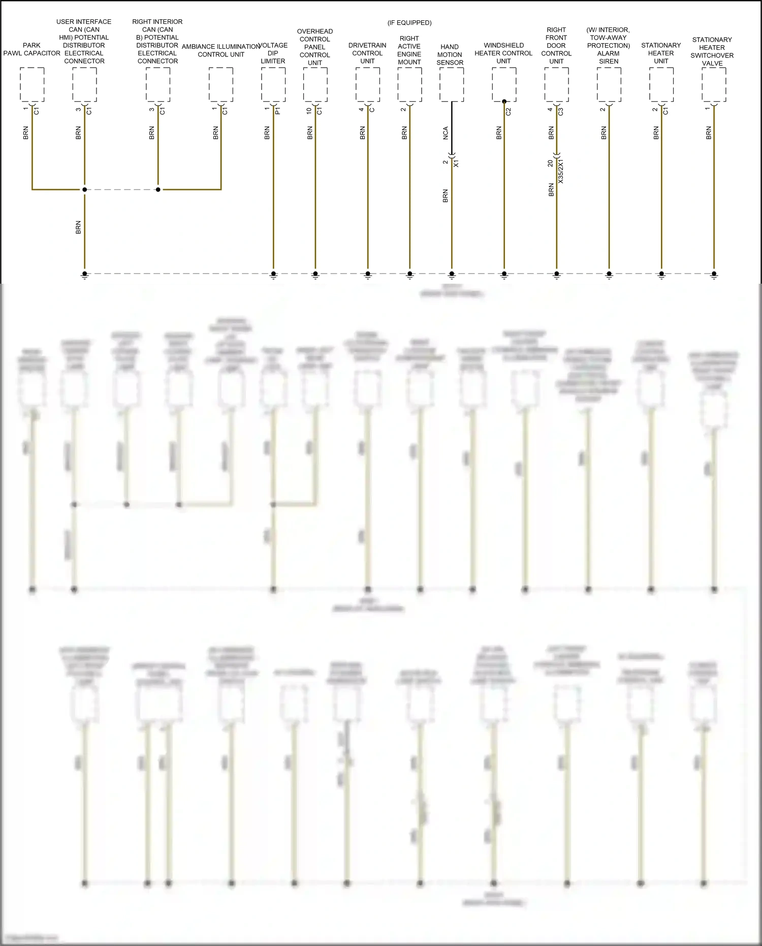 Wiring diagram overhead control panel control unit for Mercedes-Benz E-class W213/S213/C238/A238 facelift (2020-2024) (5 of 44)