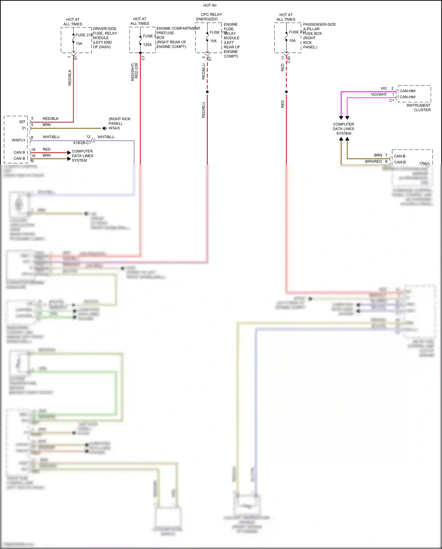 Wiring diagram overhead control panel control unit for Mercedes-Benz E-class W213/S213/C238/A238 facelift (2020-2024) (3 of 44)