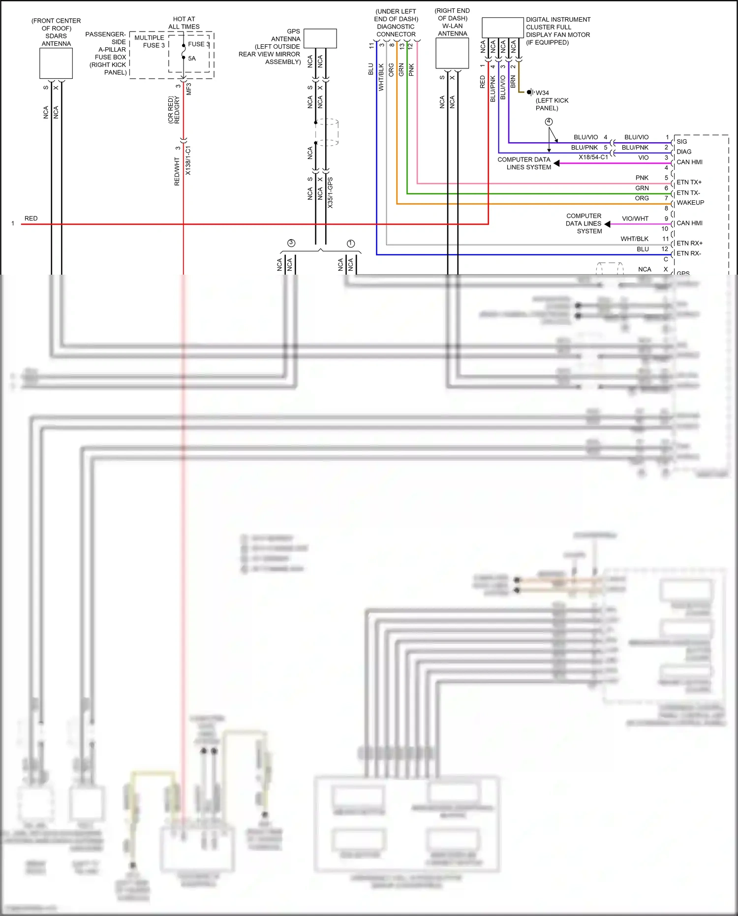 Mercedes-Benz E-class W213/S213/C238/A238 facelift (2020-2024) overhead control panel control unit wiring diagram  (41 of 44)