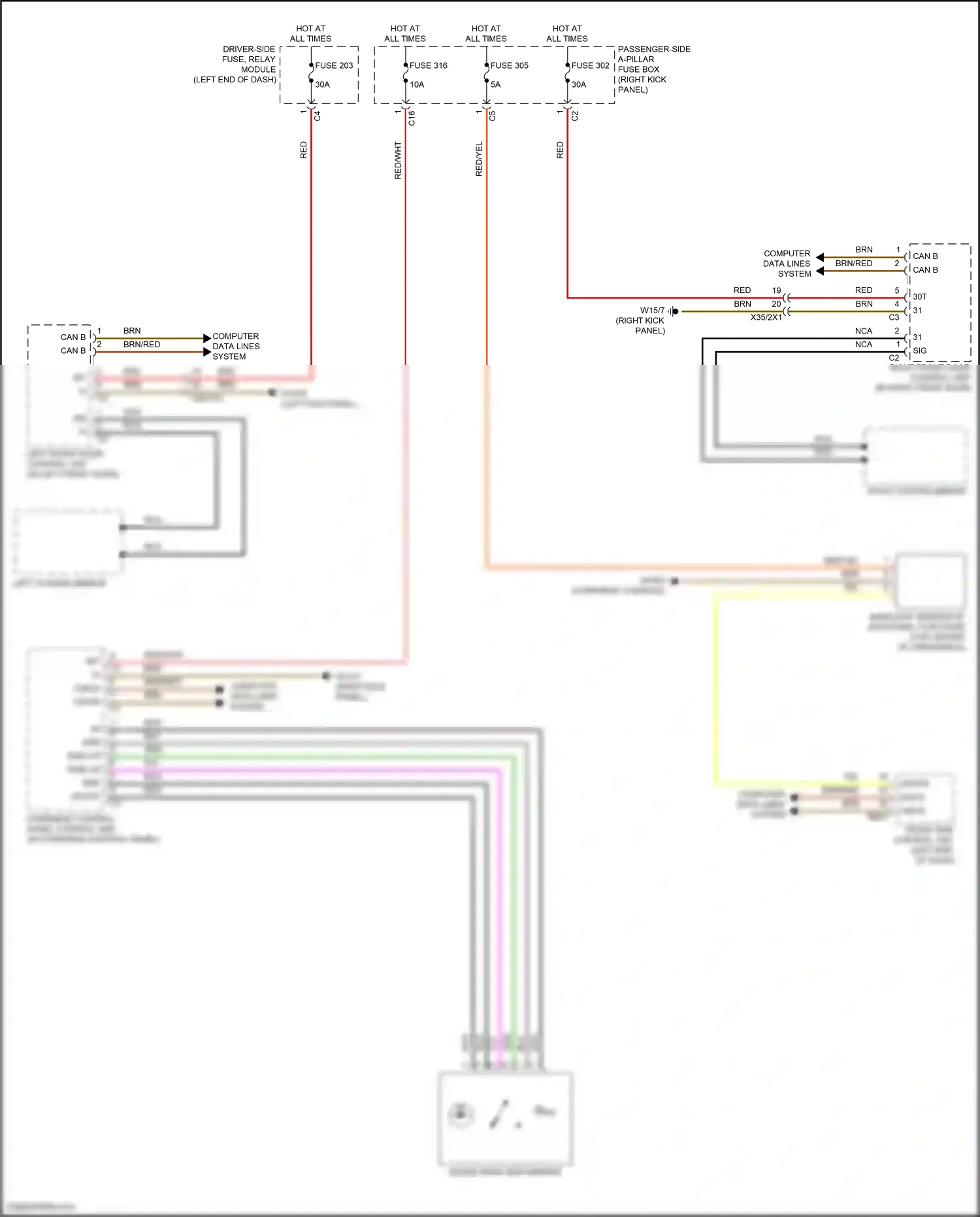 Wiring diagram rain/light sensor w/ additional functions for Mercedes-Benz E-class W213/S213/C238/A238 facelift (2020-2024) (2 of 31)