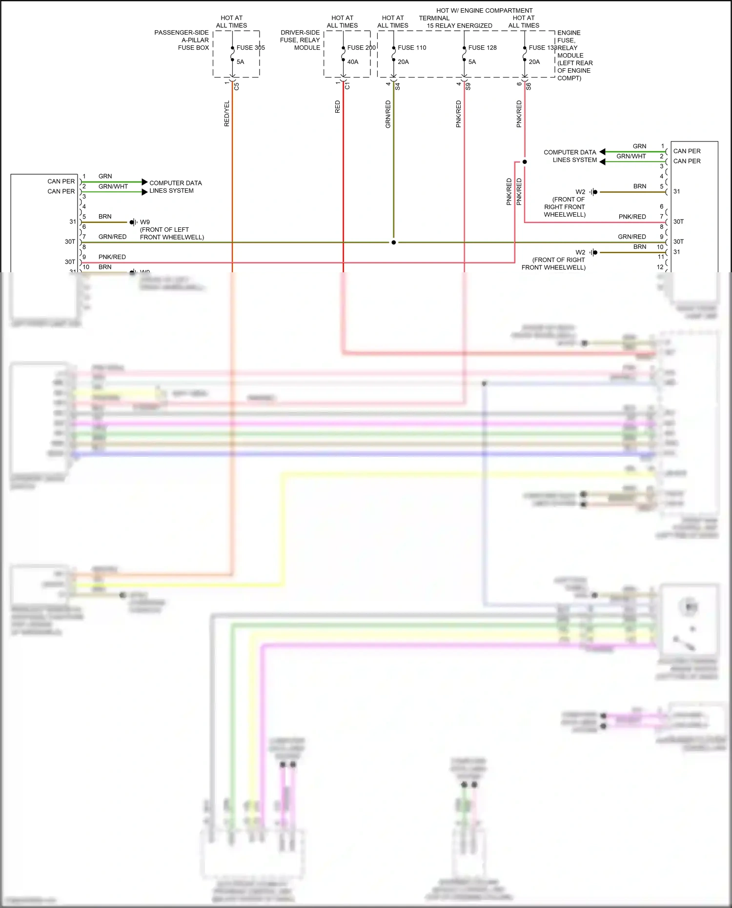 Wiring diagram steering column module control unit for Mercedes-Benz E-class W213/S213/C238/A238 facelift (2020-2024) (15 of 74)