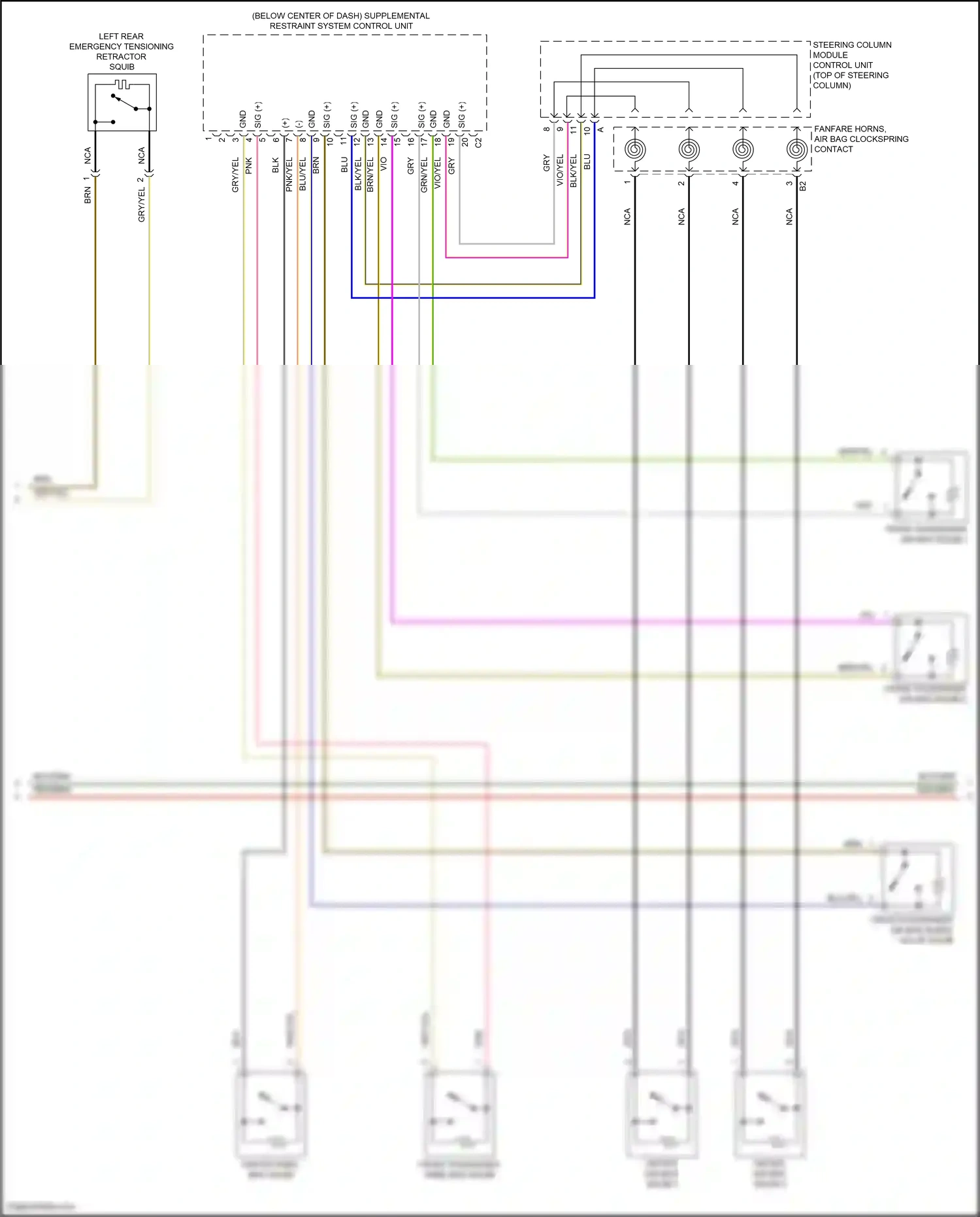 Wiring diagram steering column module control unit for Mercedes-Benz E-class W213/S213/C238/A238 facelift (2020-2024) (10 of 74)